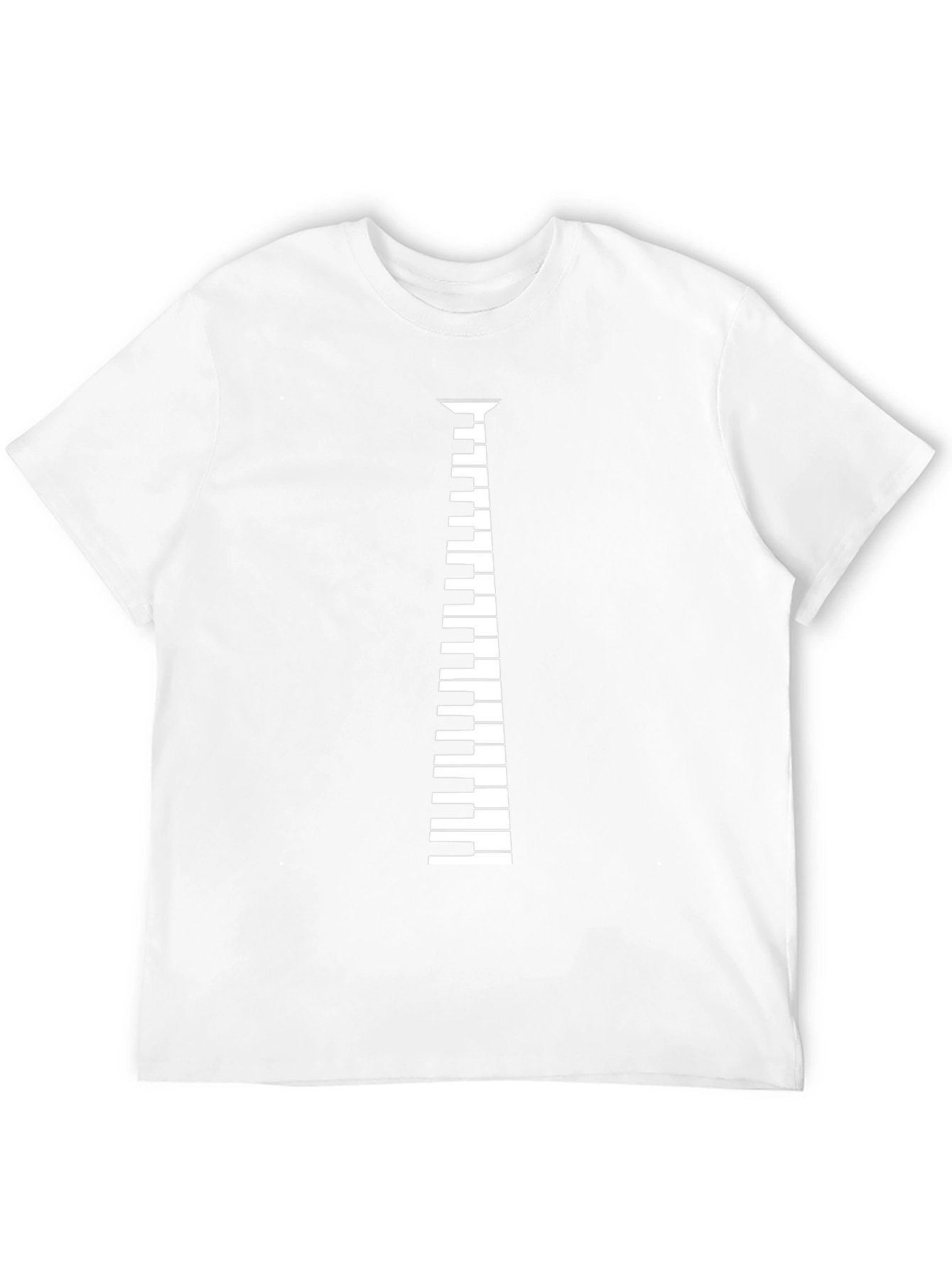 Piano Keys Necktie Design Black T-Shirt