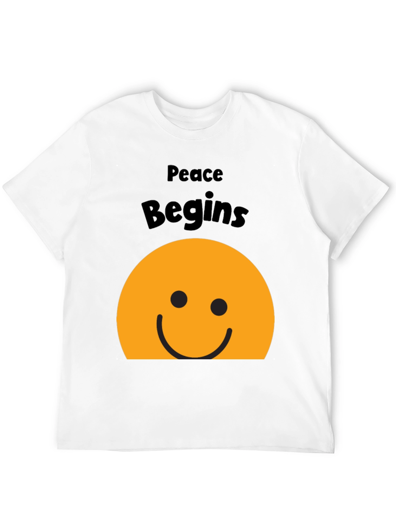 Peace Begins Smiley Face T-Shirt - Black