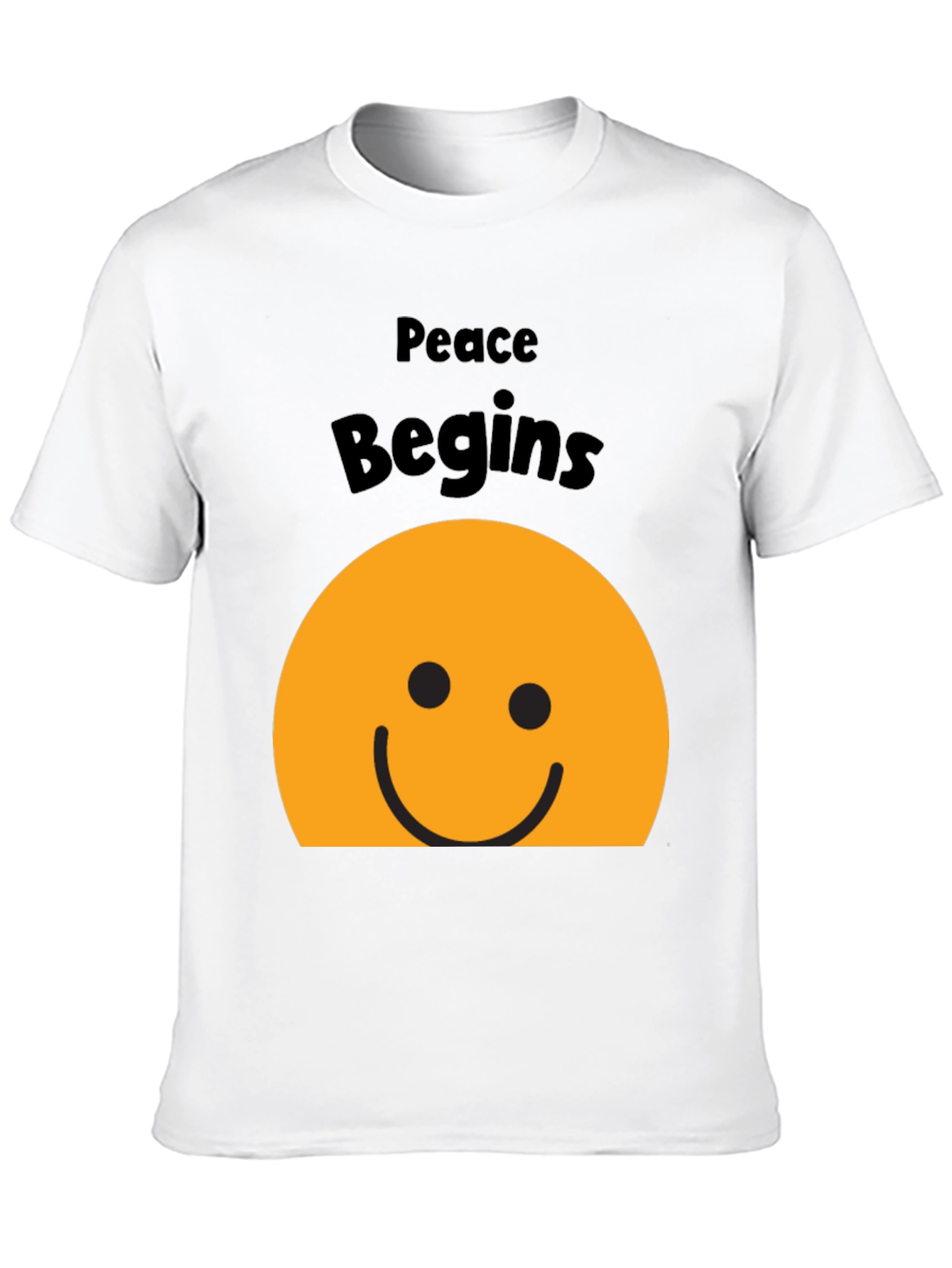 Peace Begins Smiley Face T-Shirt - Black