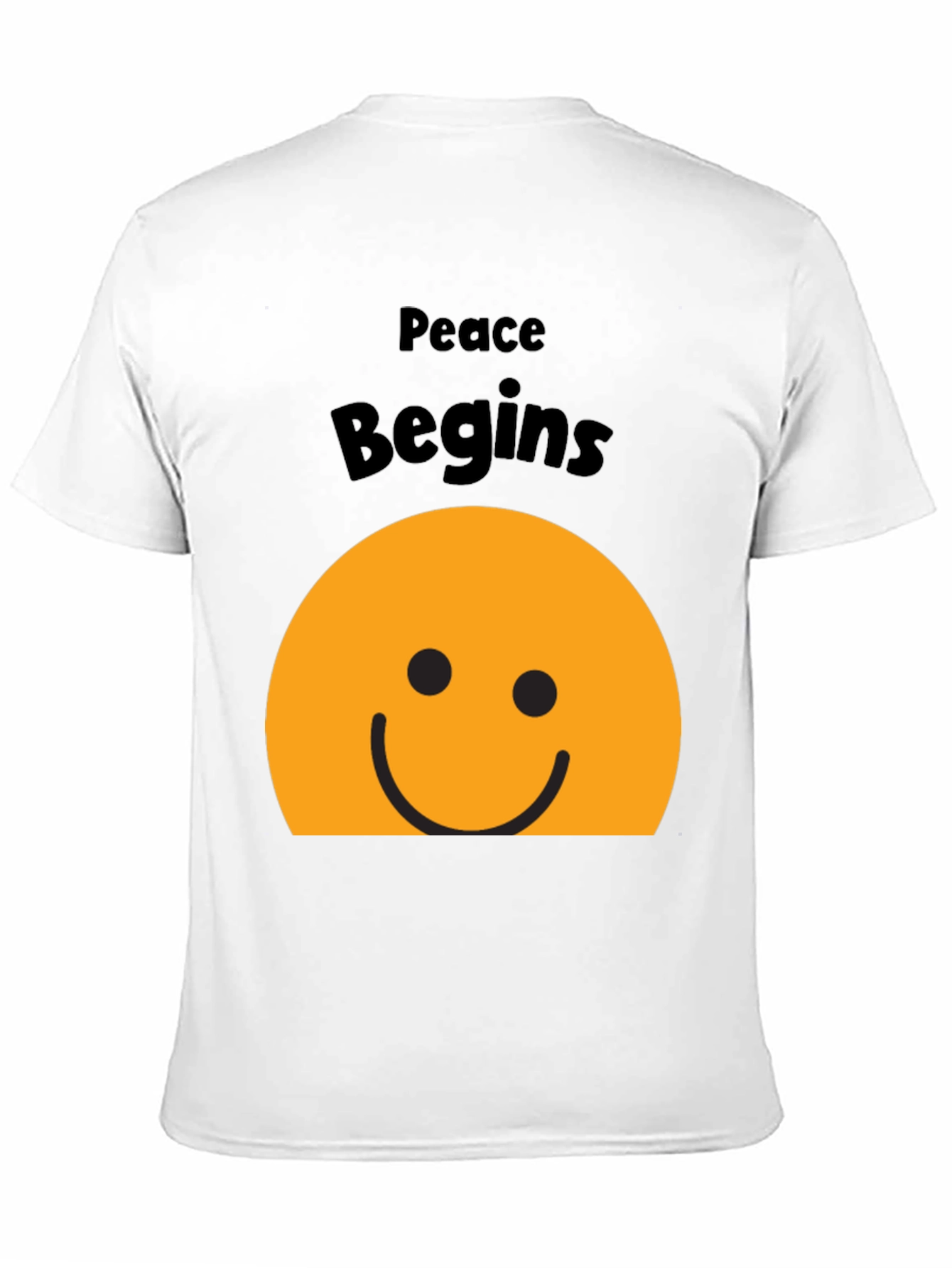 Peace Begins Smiley Face T-Shirt - Black