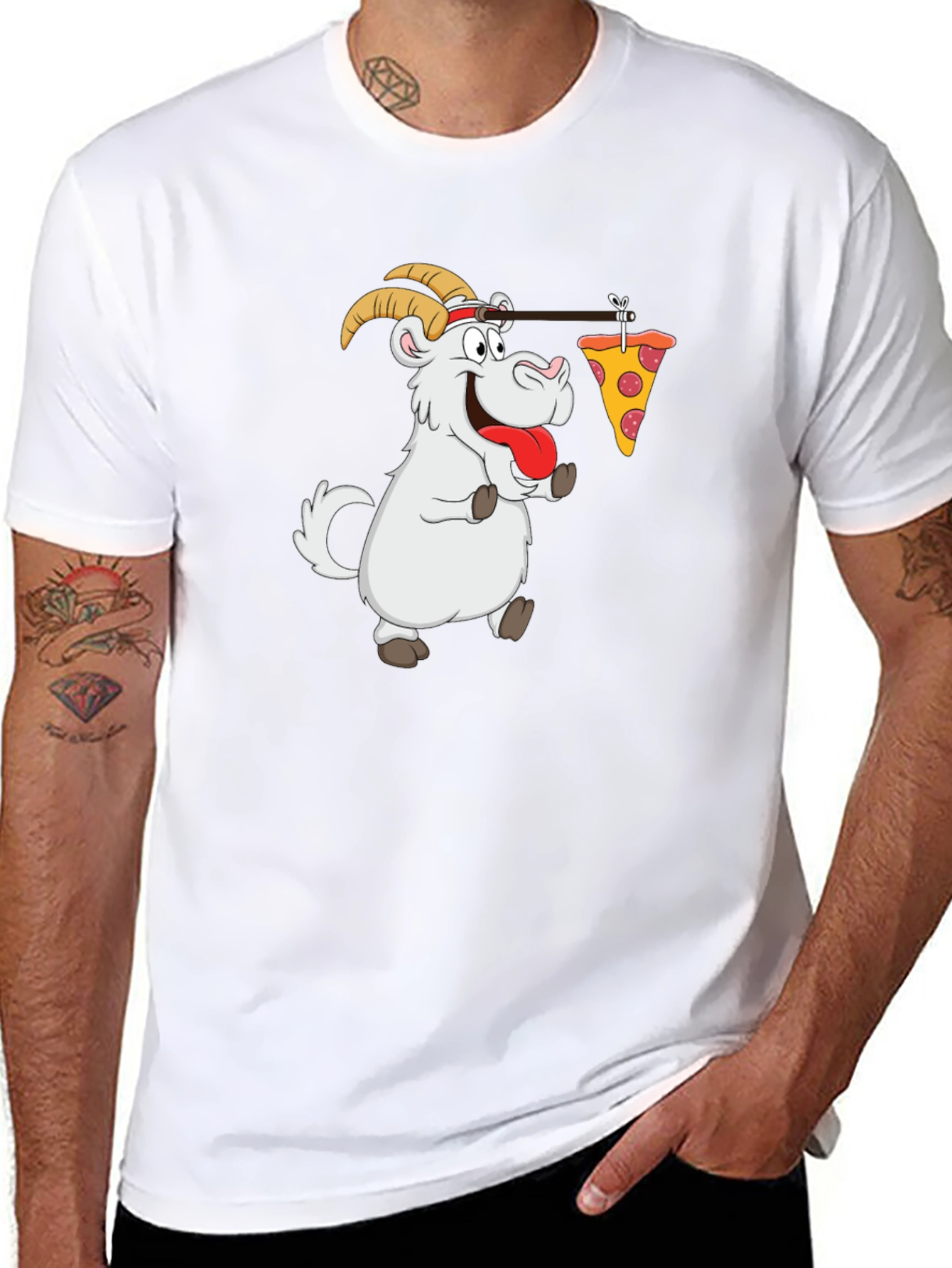 Goat Pizza T-Shirt - Funny Graphic Tee