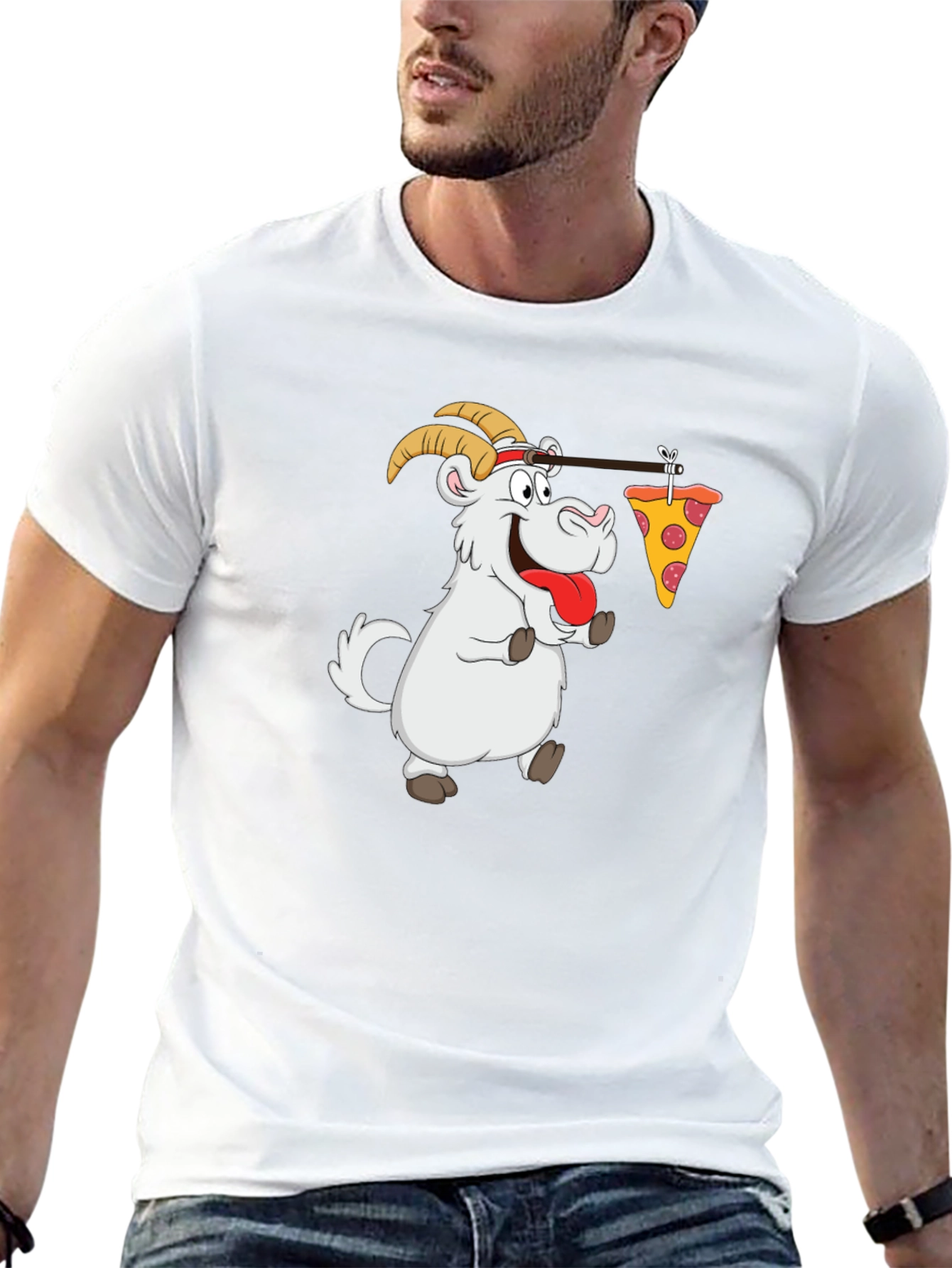 Goat Pizza T-Shirt - Funny Graphic Tee