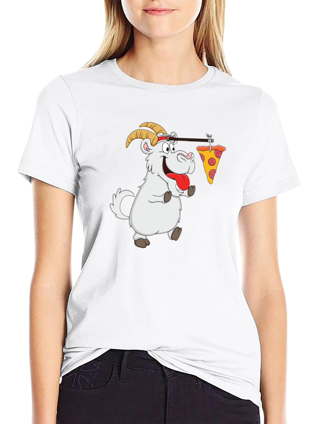 Goat Pizza T-Shirt - Funny Graphic Tee