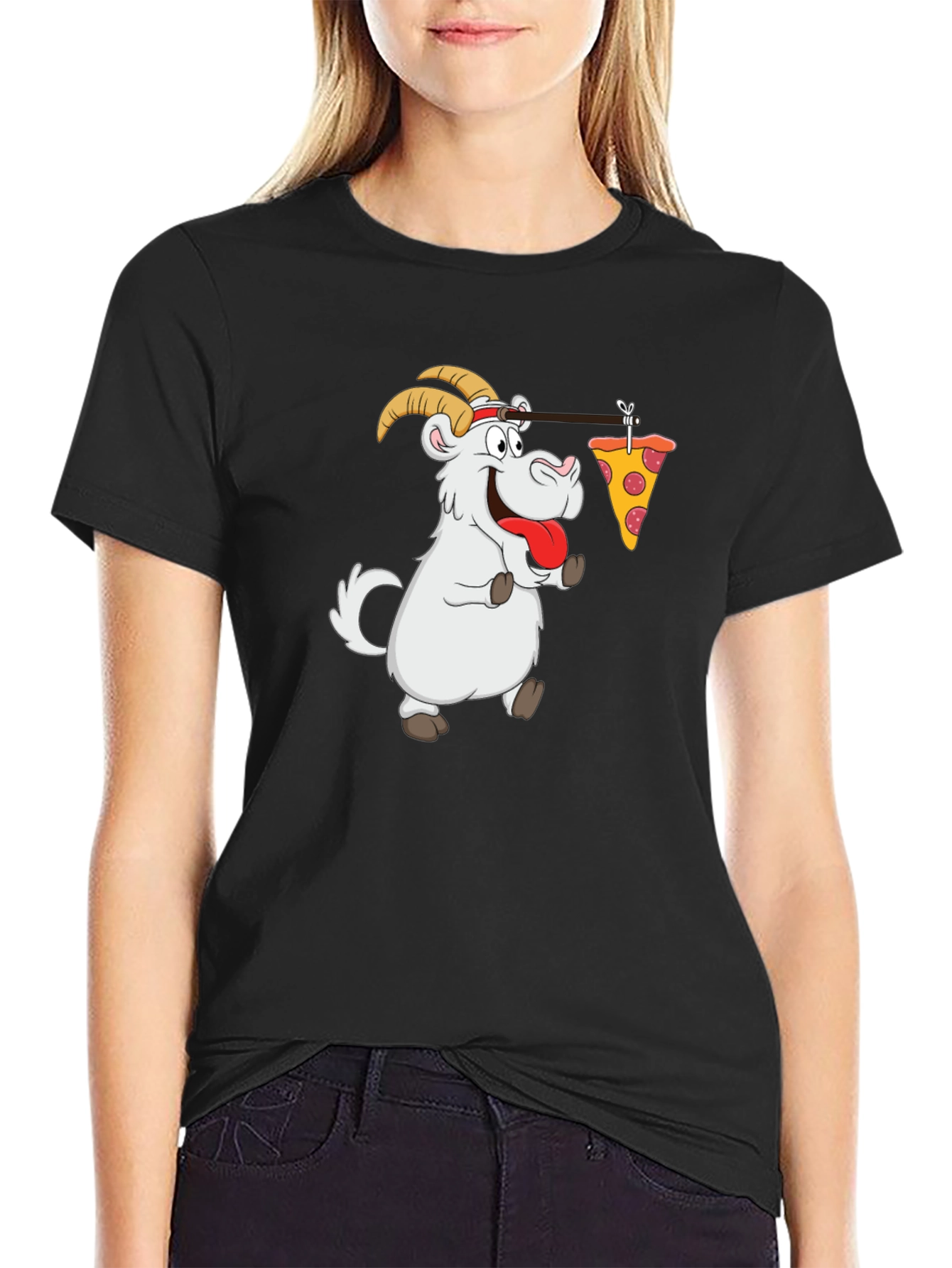 Goat Pizza T-Shirt - Funny Graphic Tee