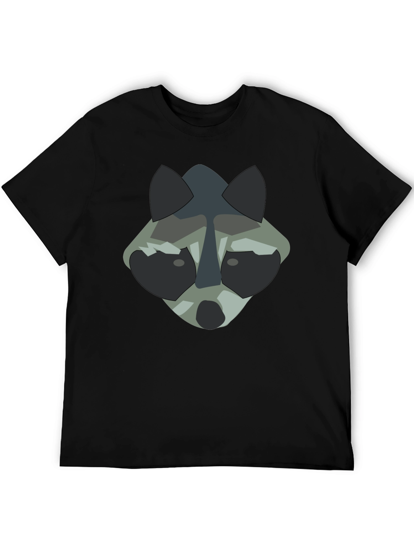 Raccoon Graphic Print Black T-Shirt