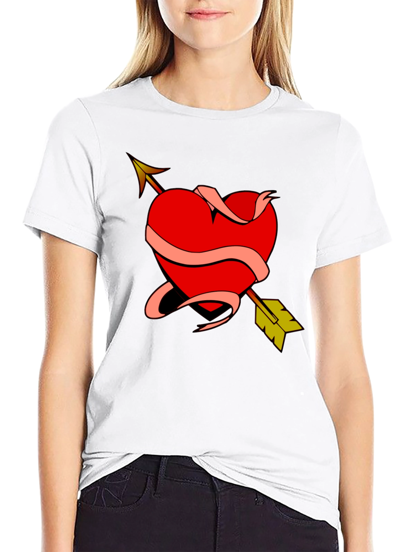 Heart Arrow Graphic T-Shirt - Unique Design