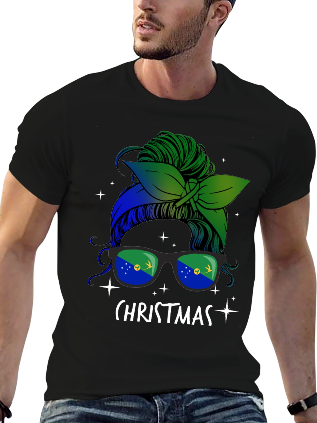 Christmas Messy Bun T-Shirt