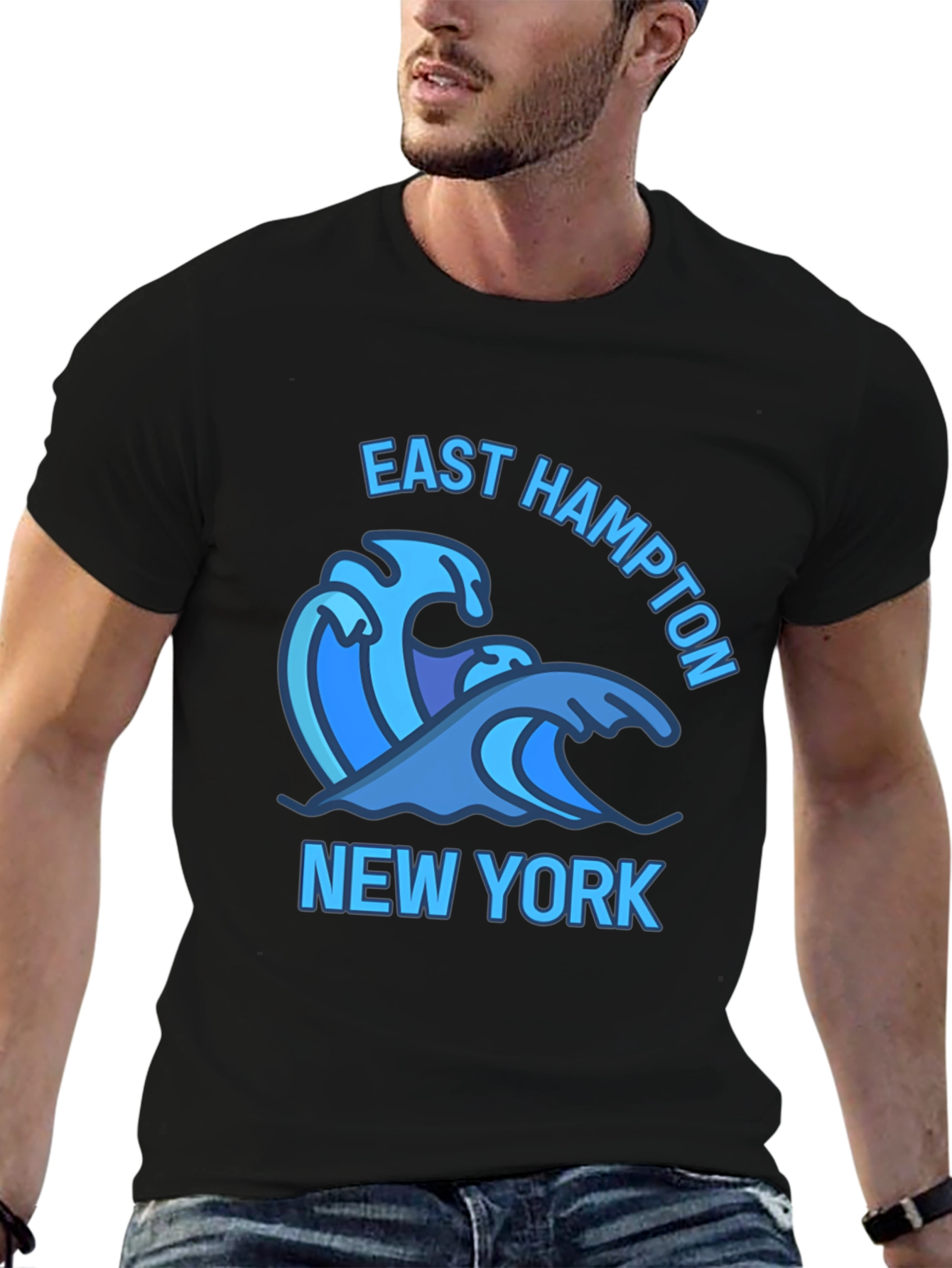 East Hampton New York Wave Graphic Tee