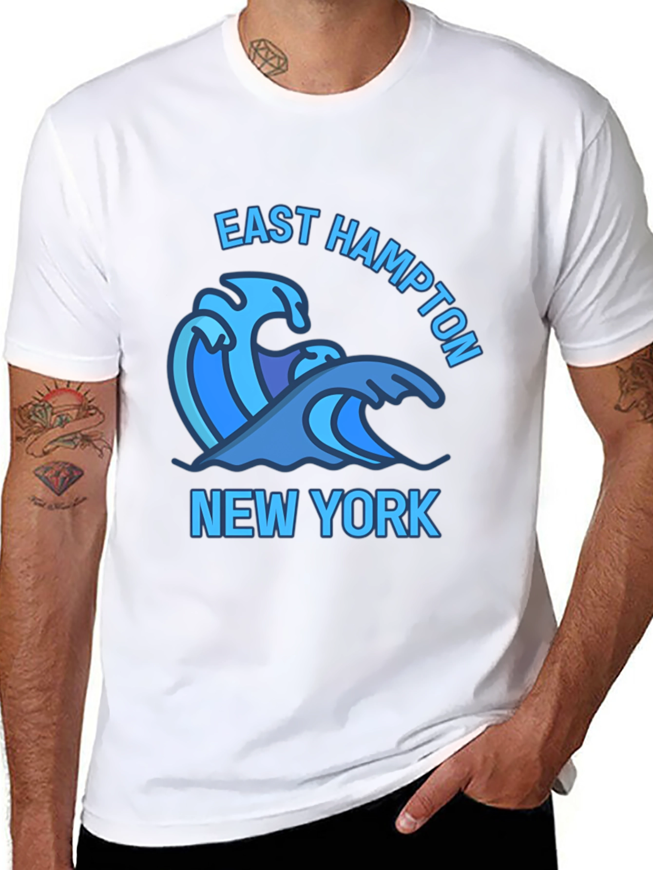 East Hampton New York Wave Graphic Tee