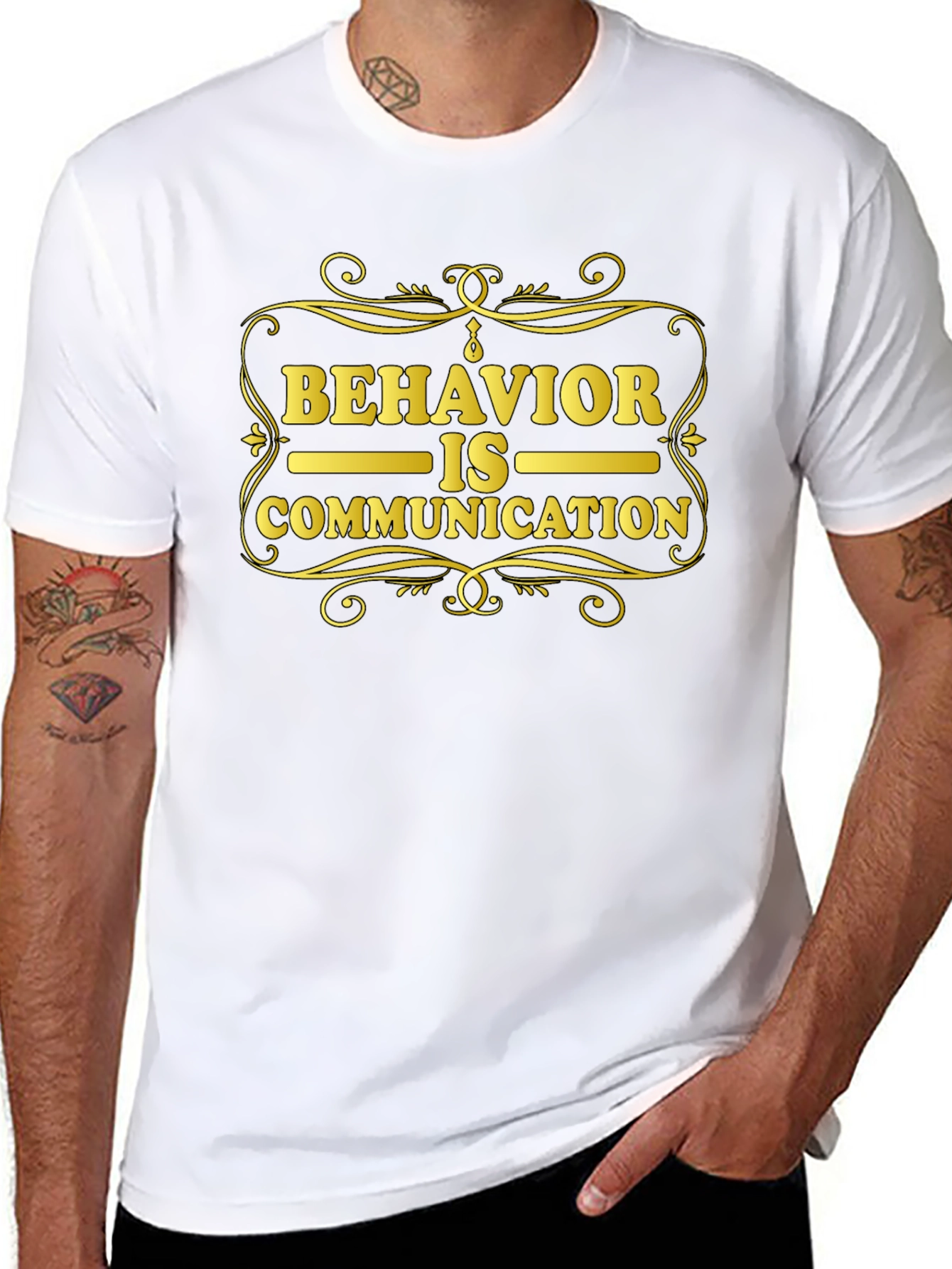 Behavior is Communication Black Graphic Tee