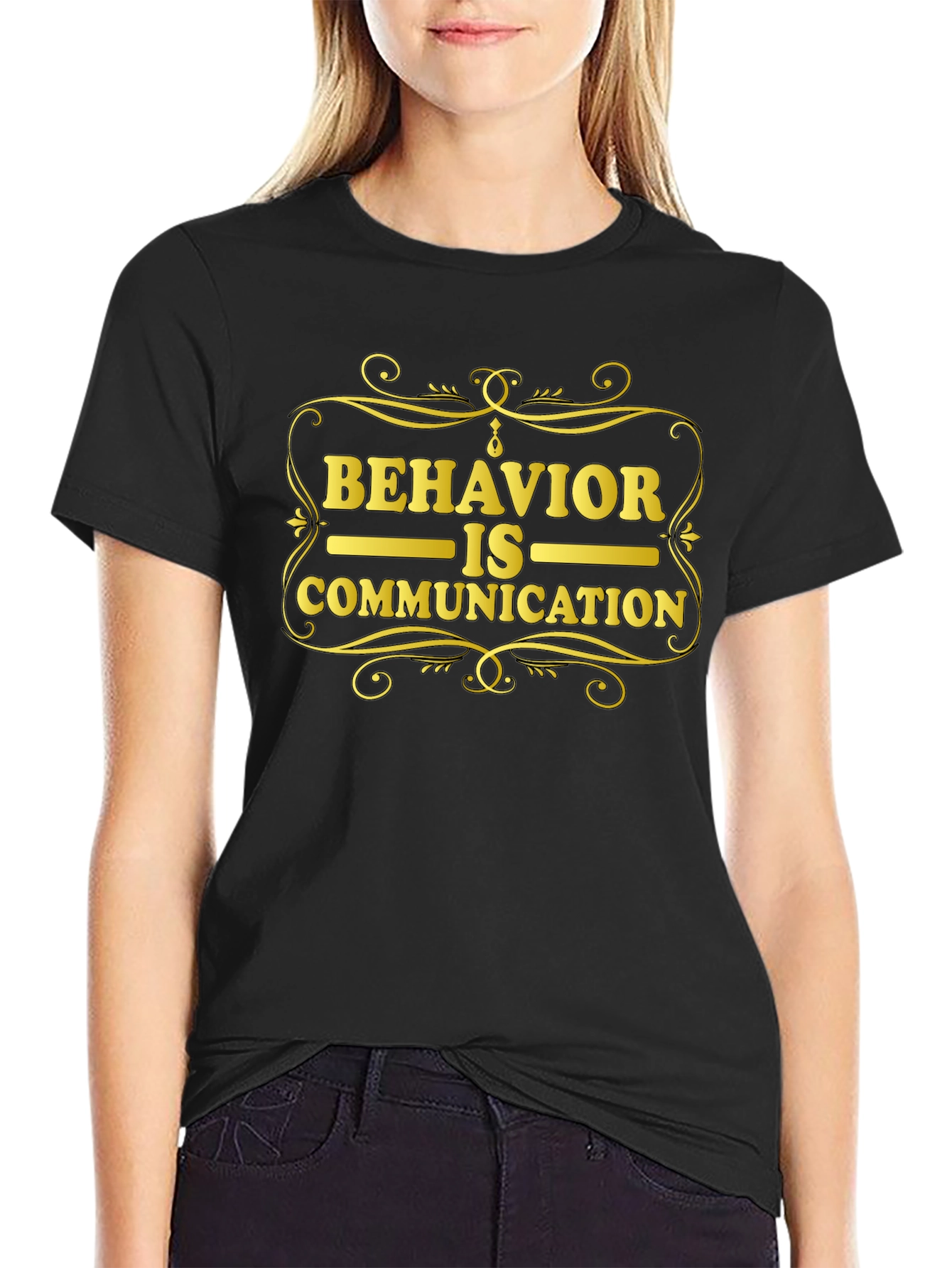 Behavior is Communication Black Graphic Tee
