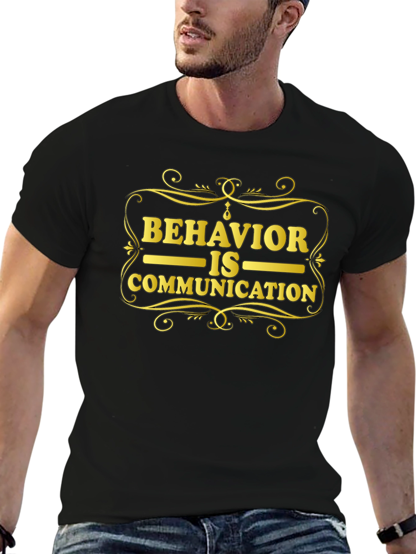 Behavior is Communication Black Graphic Tee