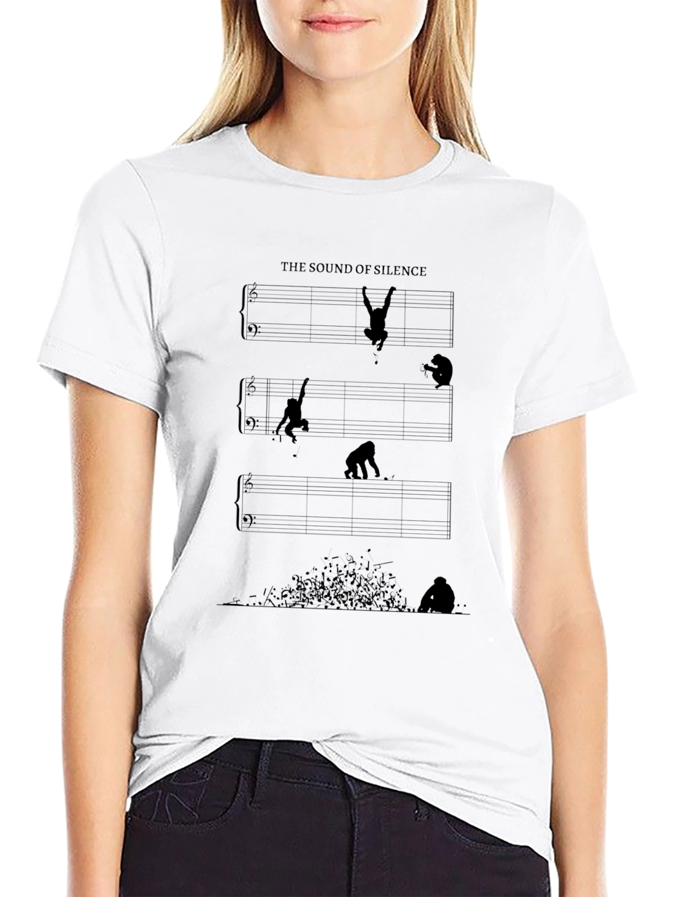 Sound of Silence Music Note Gorilla T-Shirt
