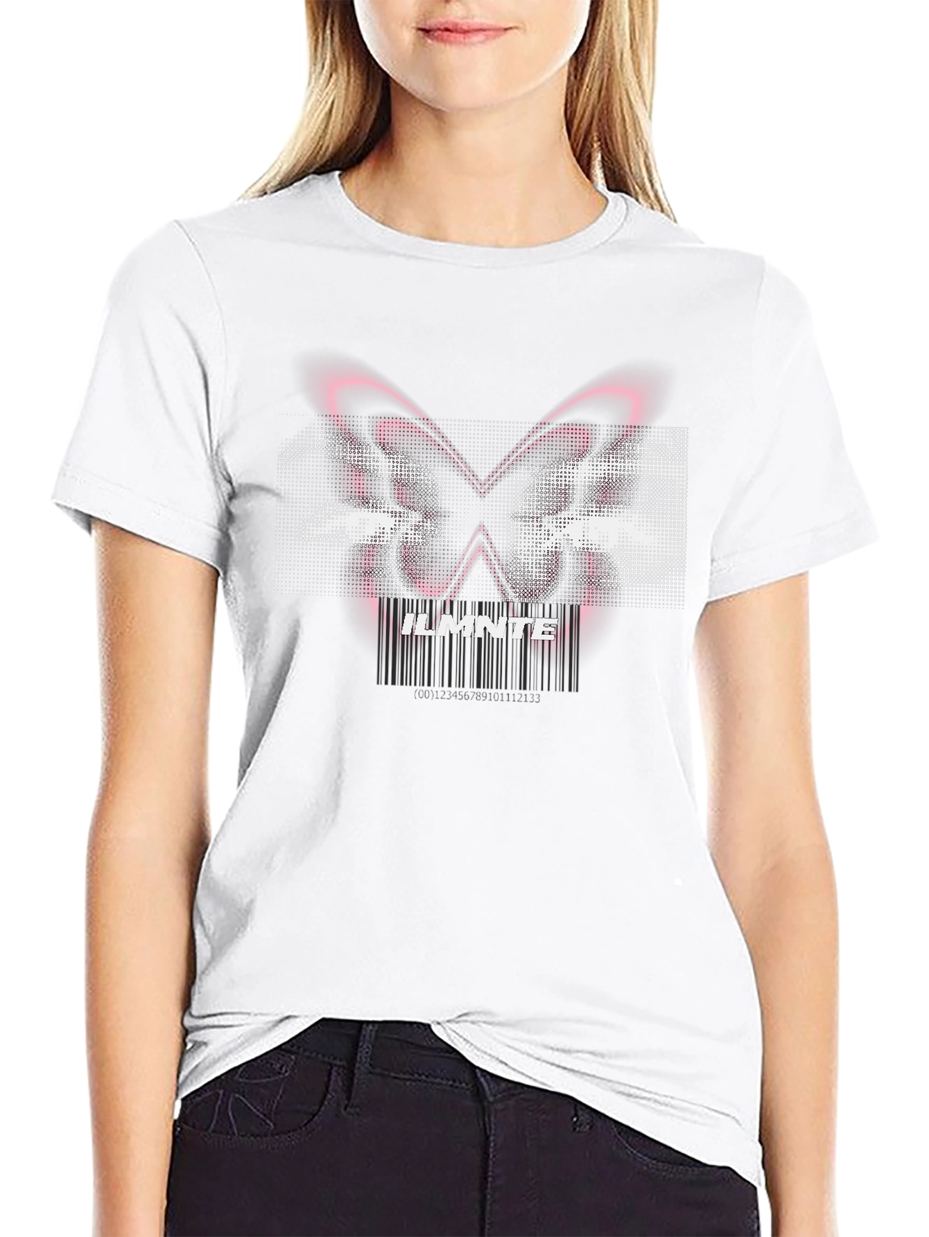 ILMNTE Butterfly Graphic Black T-Shirt