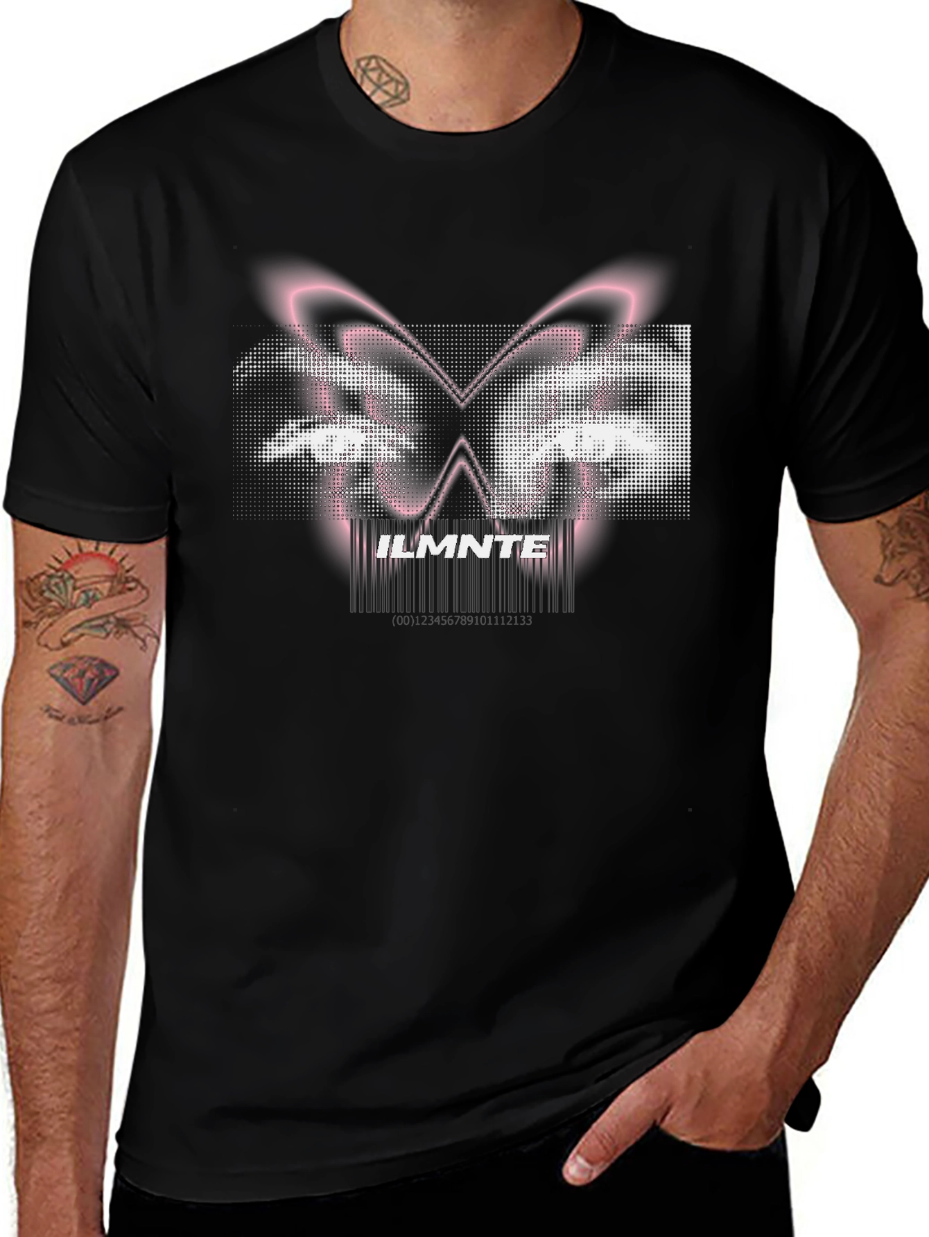 ILMNTE Butterfly Graphic Black T-Shirt