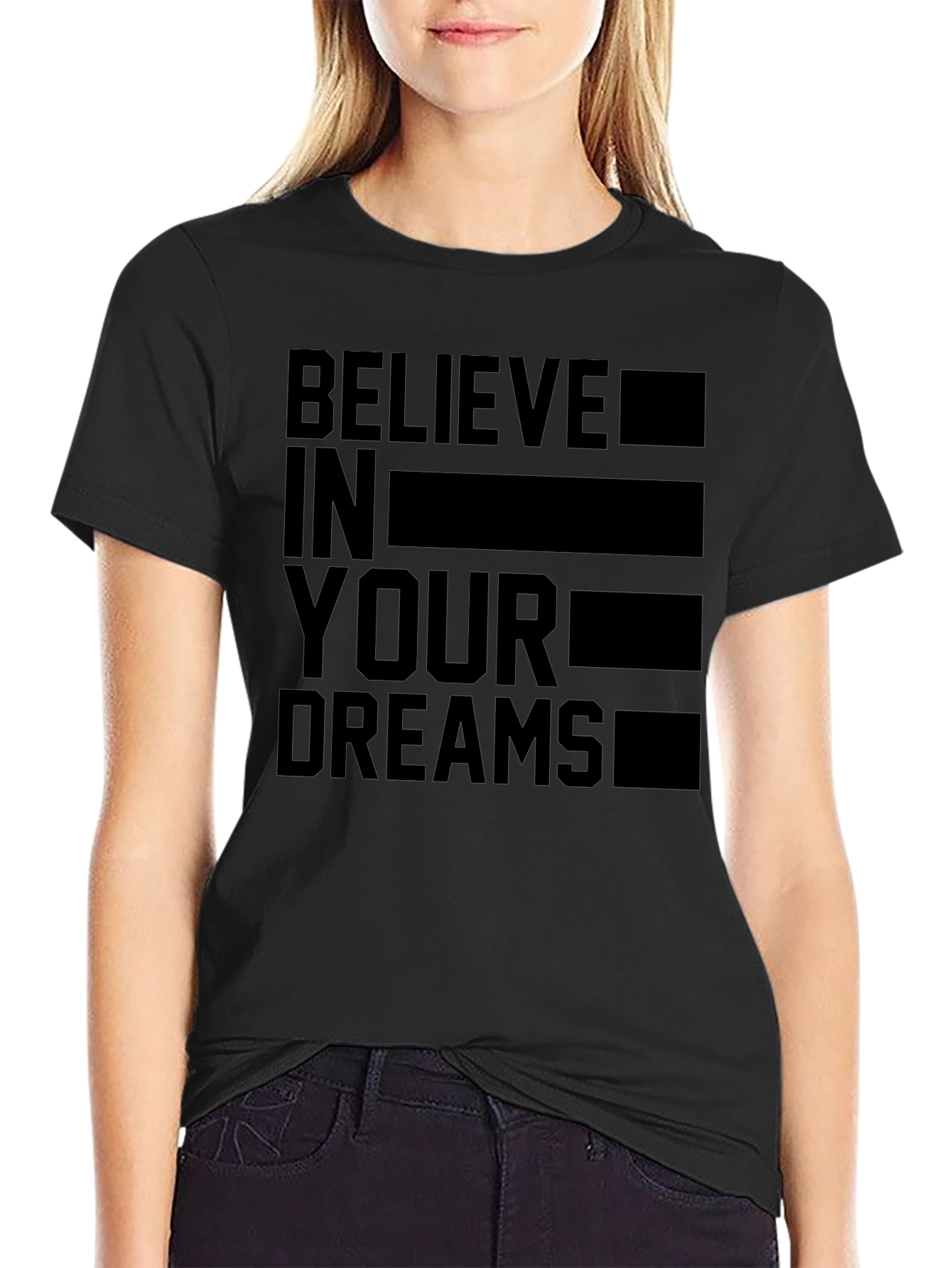 Believe In Your Dreams Graphic Tee - Black