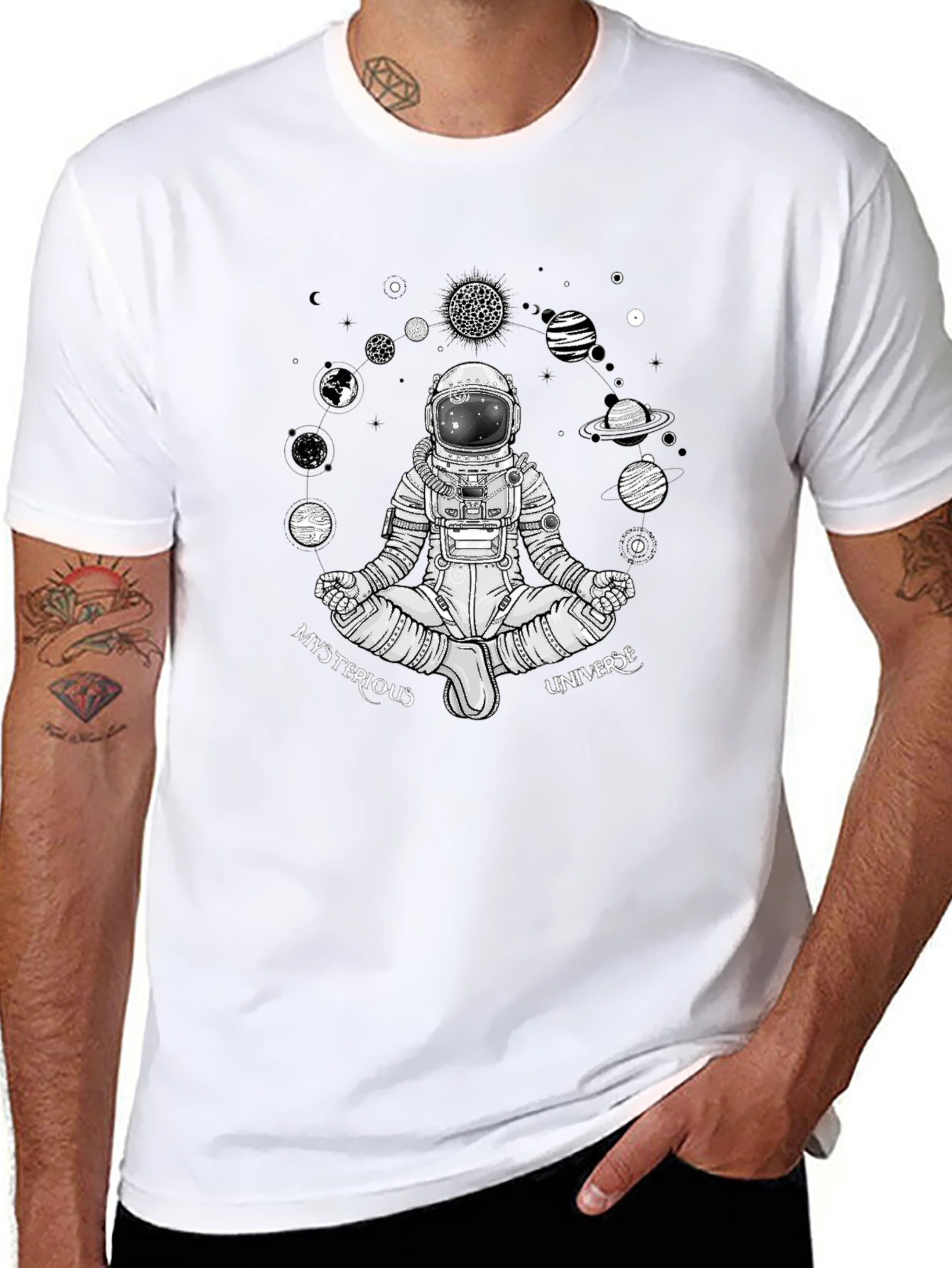 Mysterious Universe Astronaut T-Shirt - Black