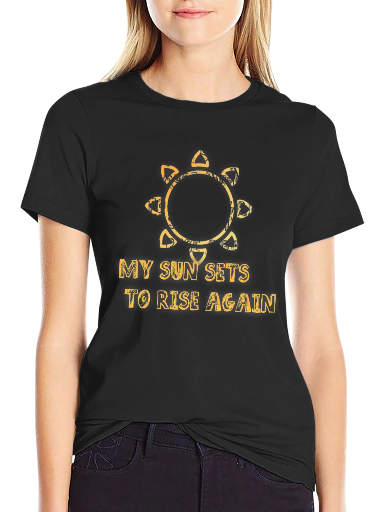 My Sun Sets to Rise Again Black T-Shirt