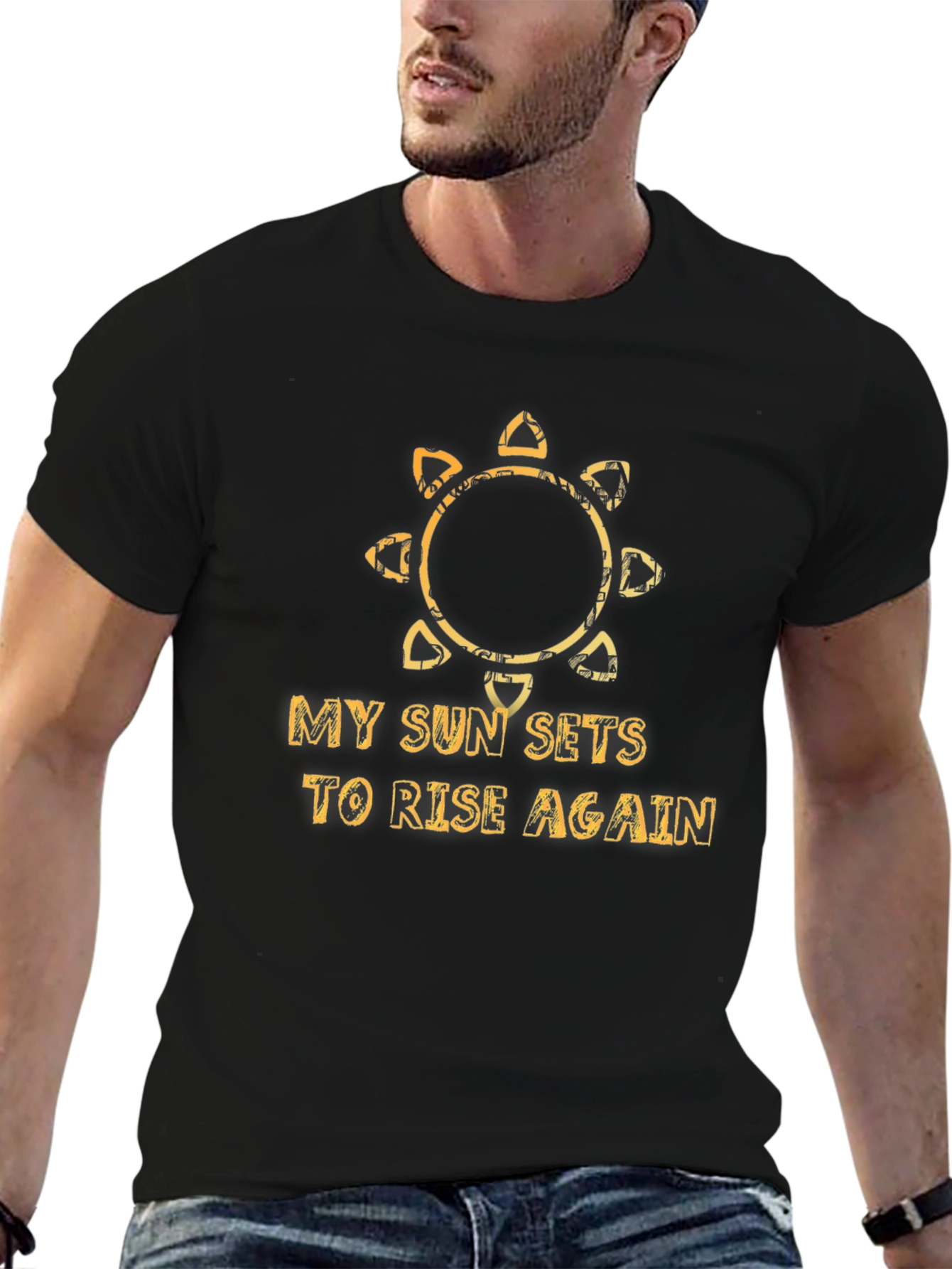 My Sun Sets to Rise Again Black T-Shirt