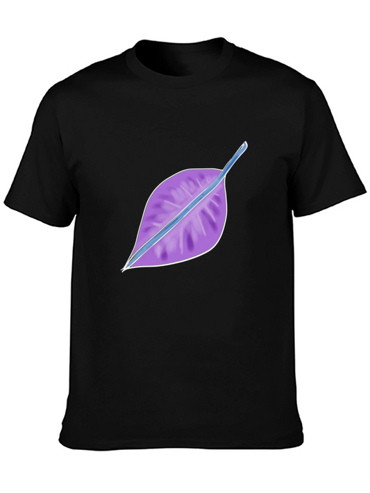 Leaf Design Black T-Shirt