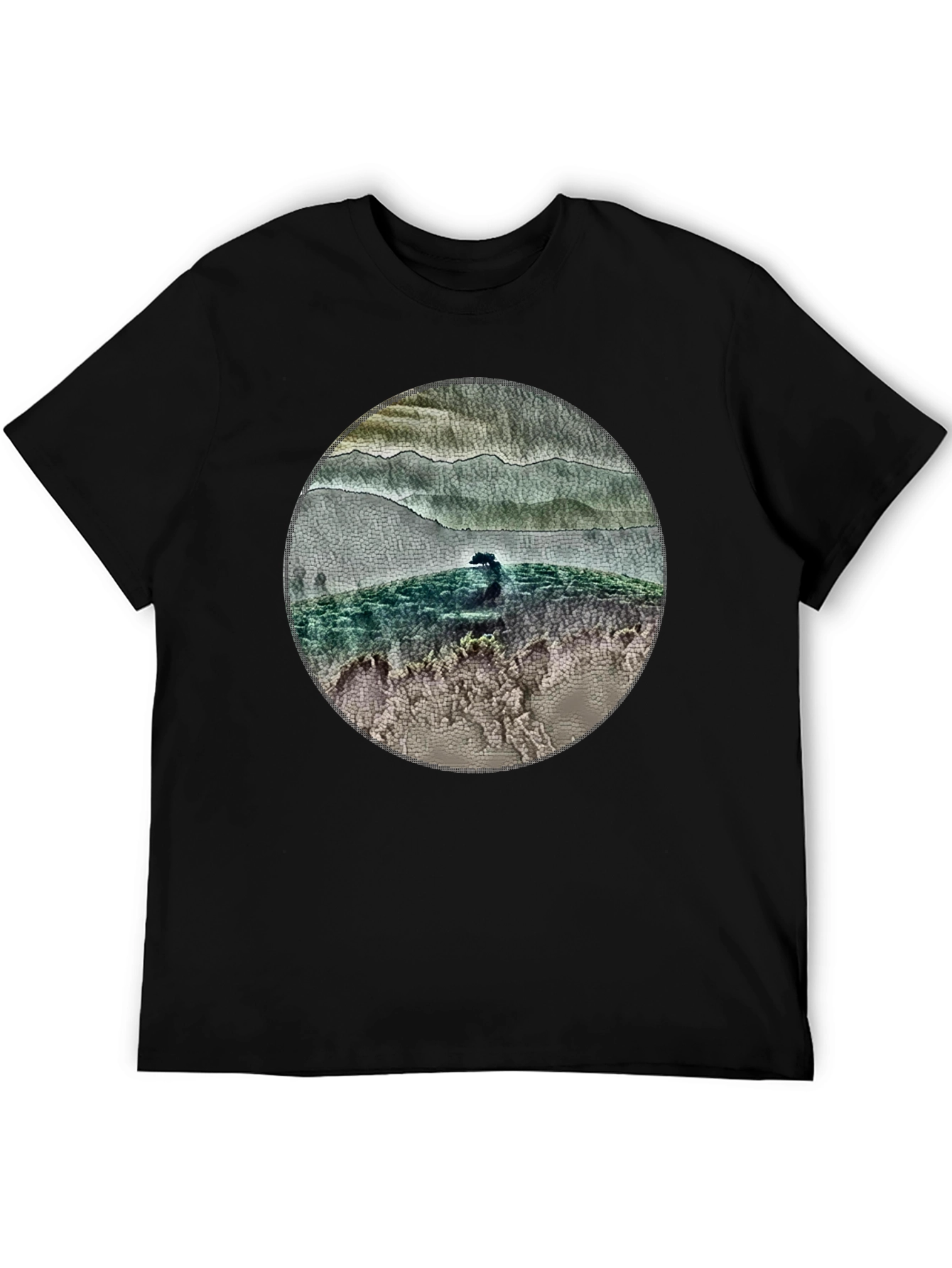 Nature Scene Circle Graphic T-Shirt
