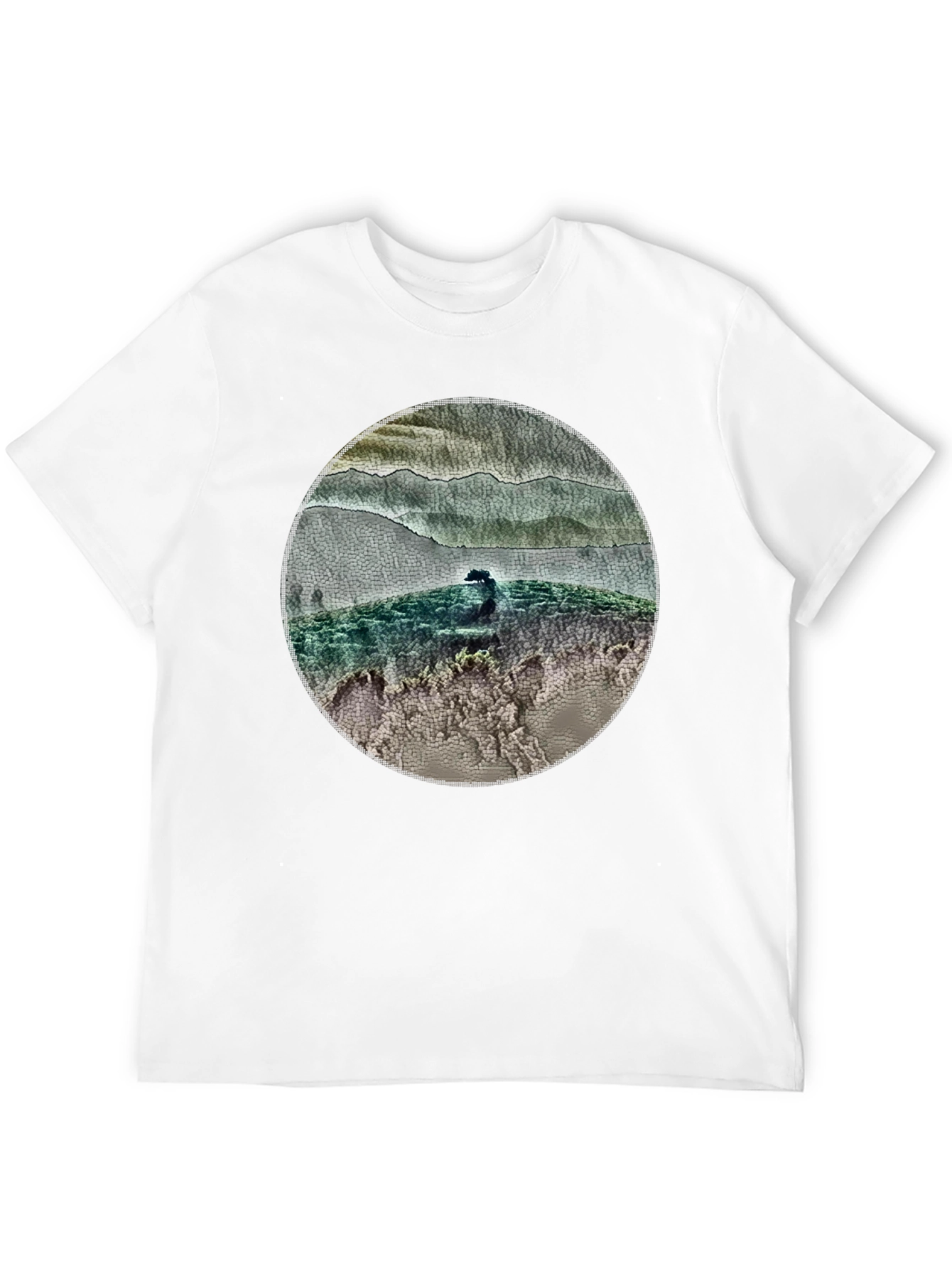 Nature Scene Circle Graphic T-Shirt