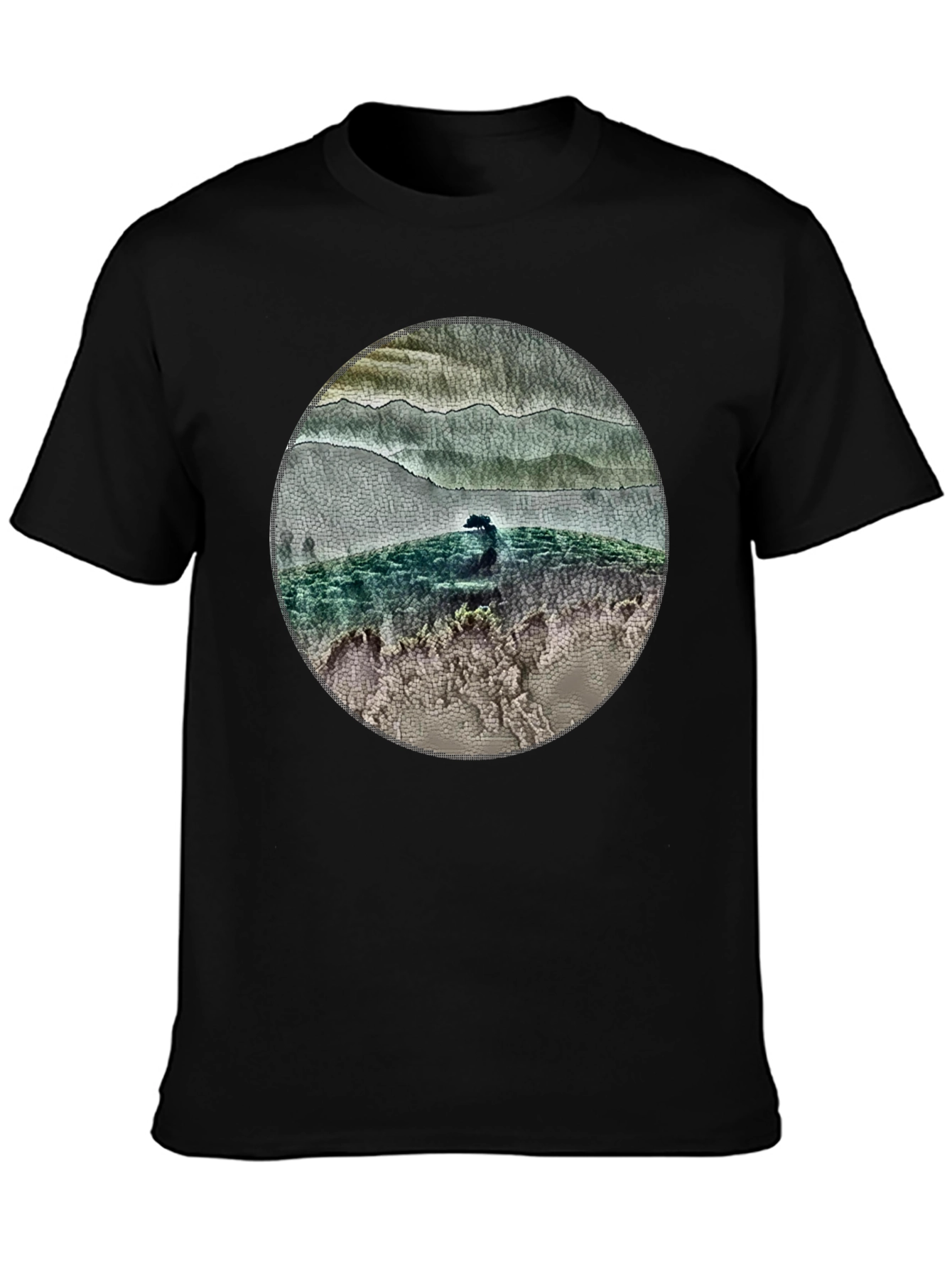 Nature Scene Circle Graphic T-Shirt