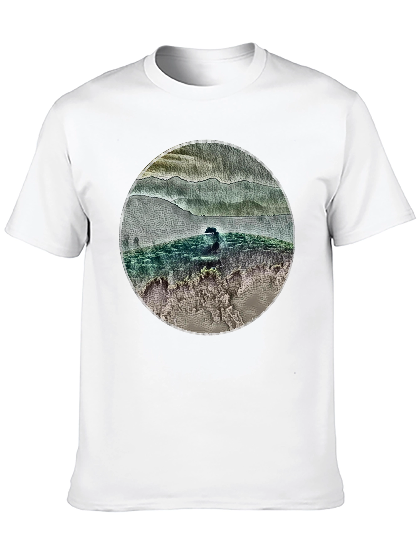 Nature Scene Circle Graphic T-Shirt