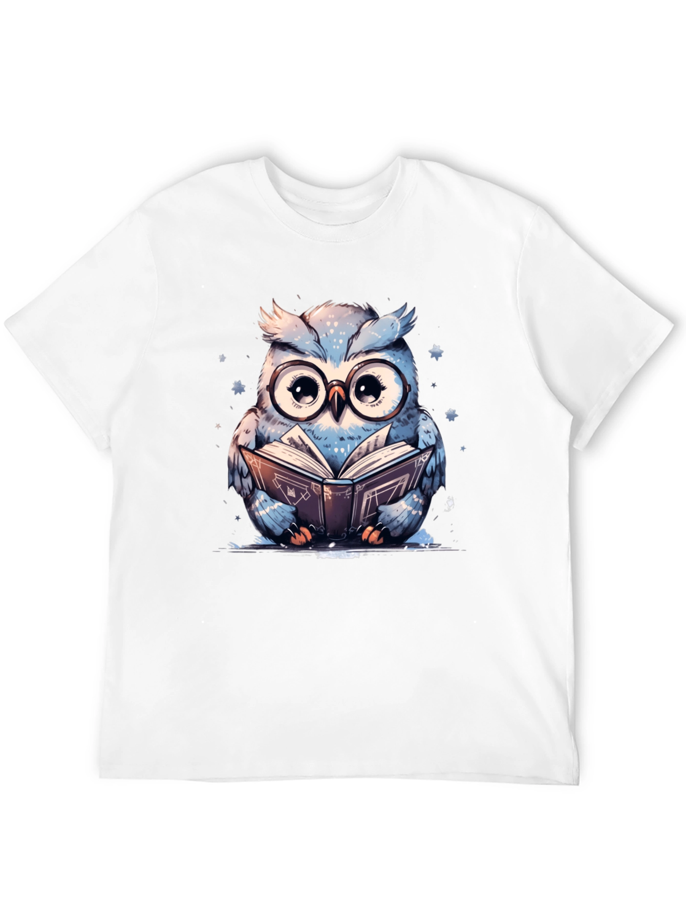 Owl Reading Book T-Shirt - Cute Animal Graphic Tee