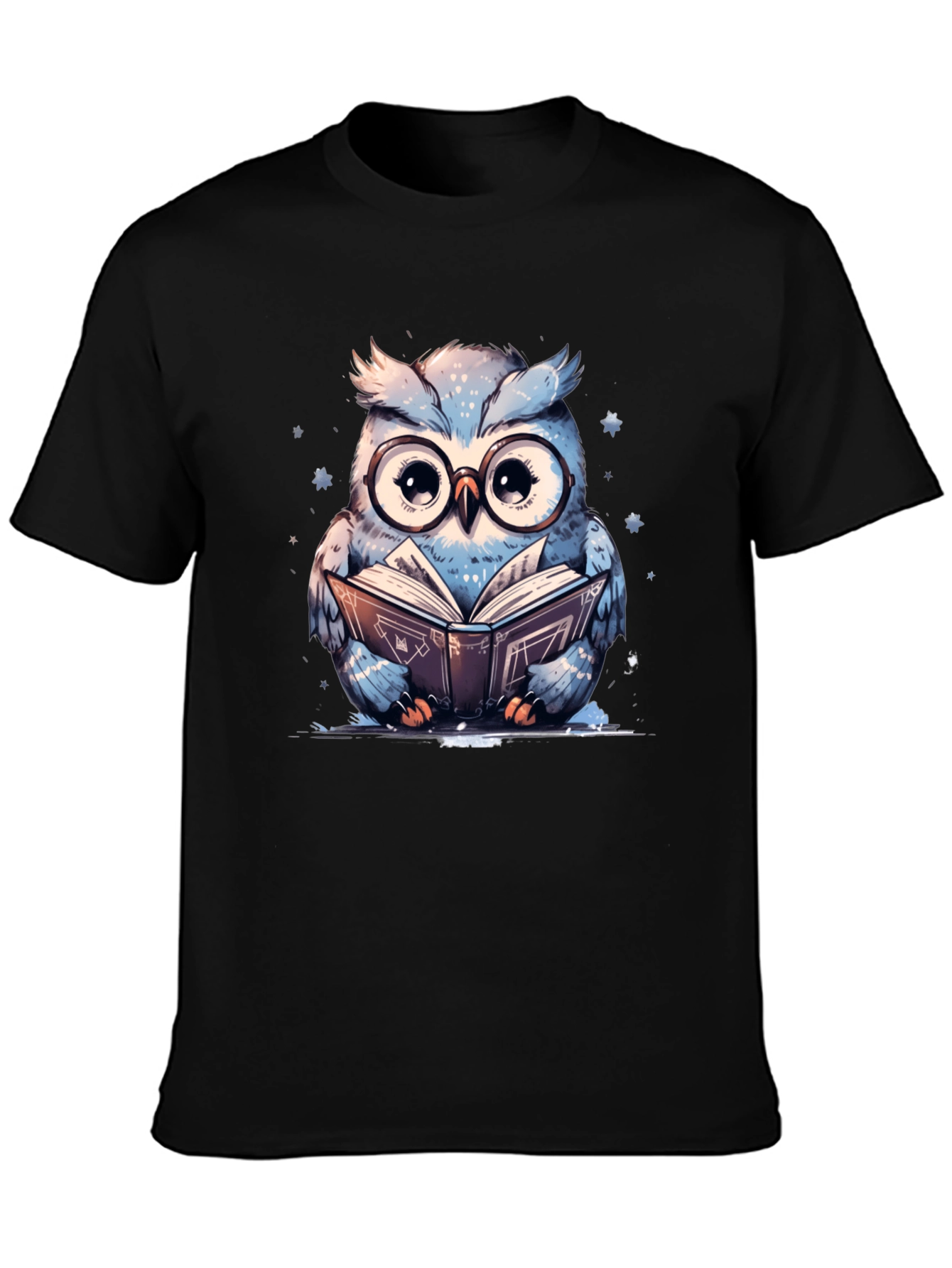 Owl Reading Book T-Shirt - Cute Animal Graphic Tee