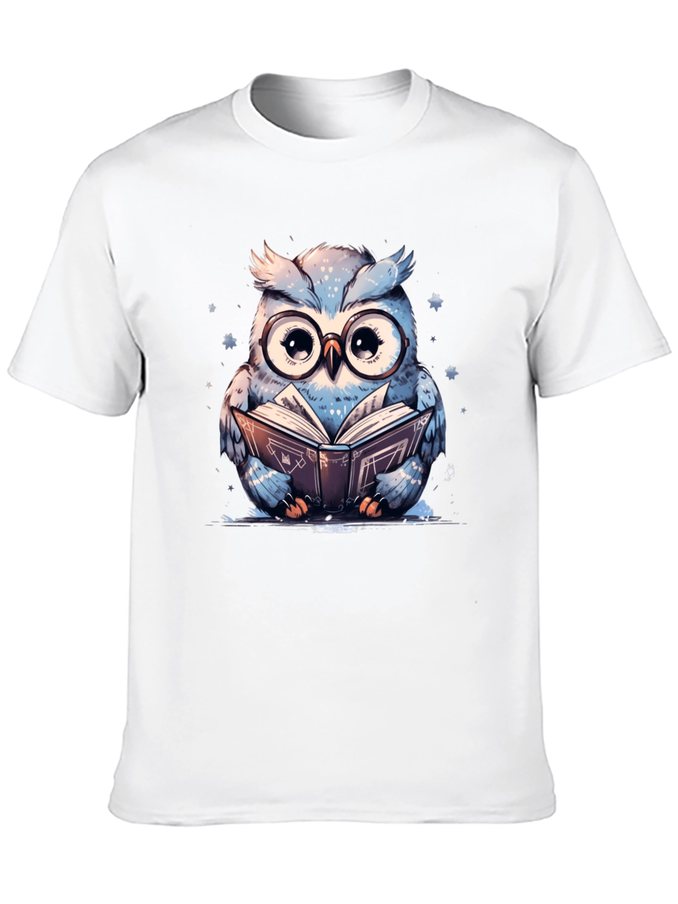 Owl Reading Book T-Shirt - Cute Animal Graphic Tee