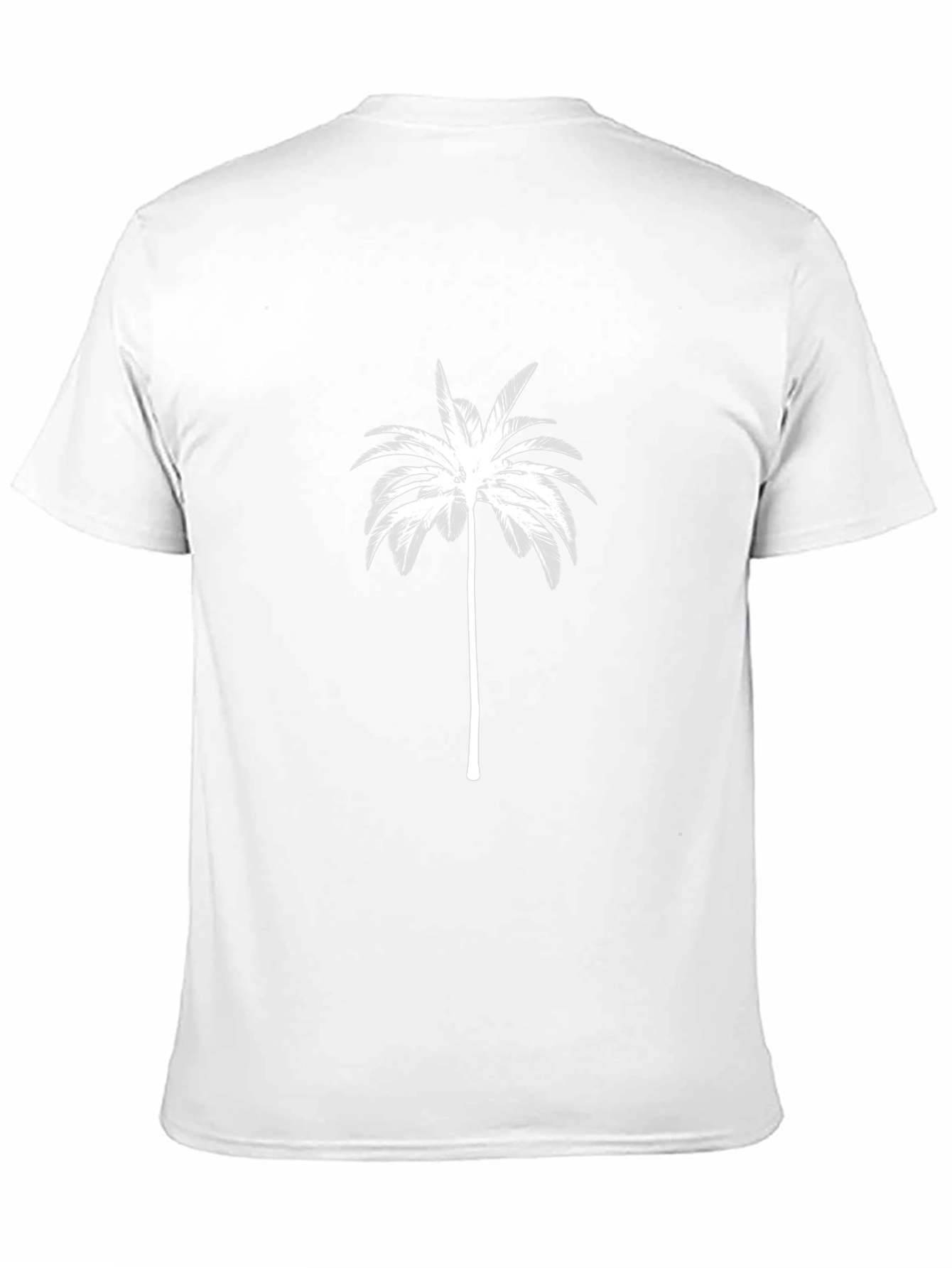 Palm Tree Graphic Tee - Black Cotton T-Shirt