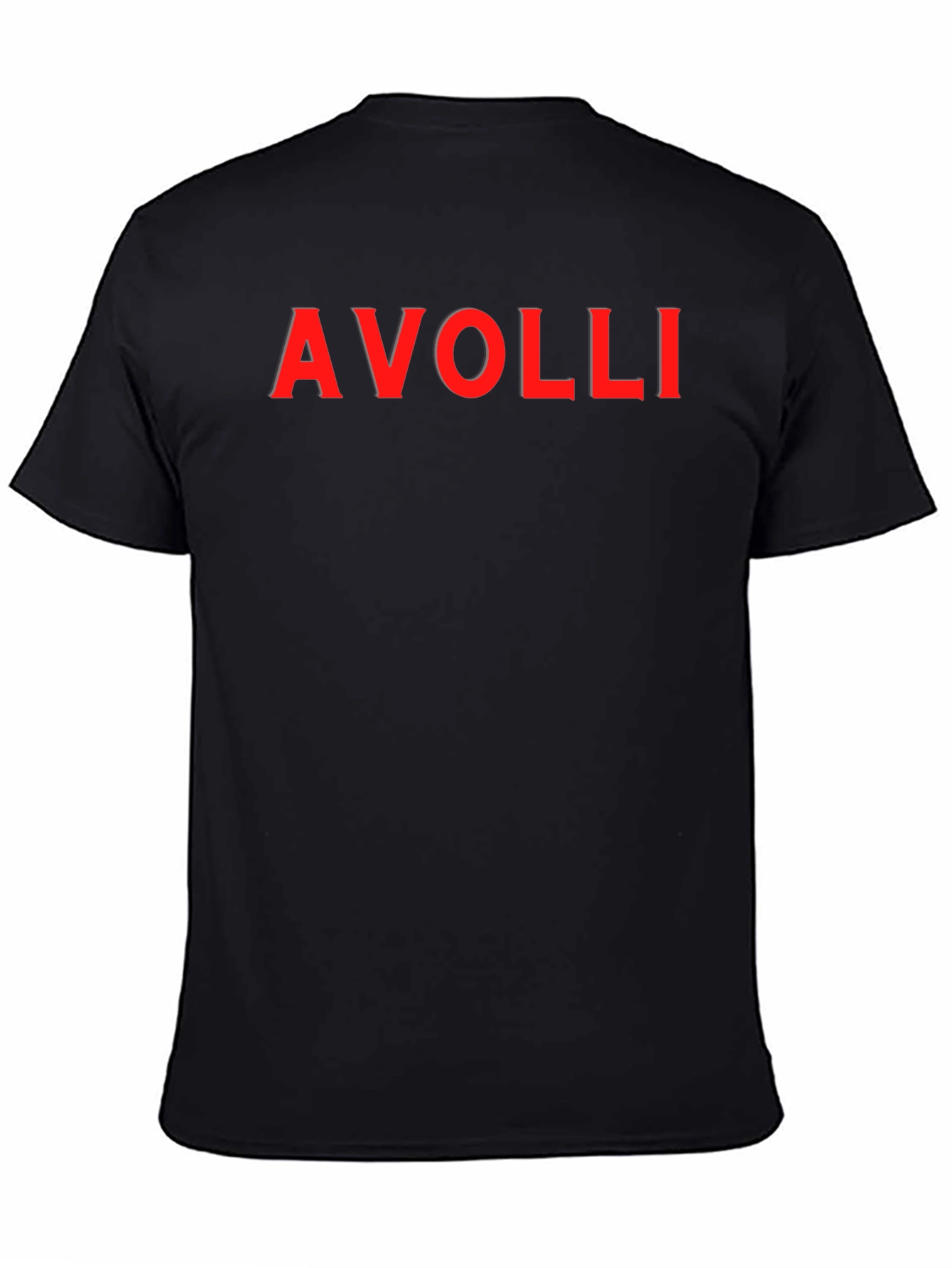 AVOLLI Red Logo Black Short Sleeve Tee