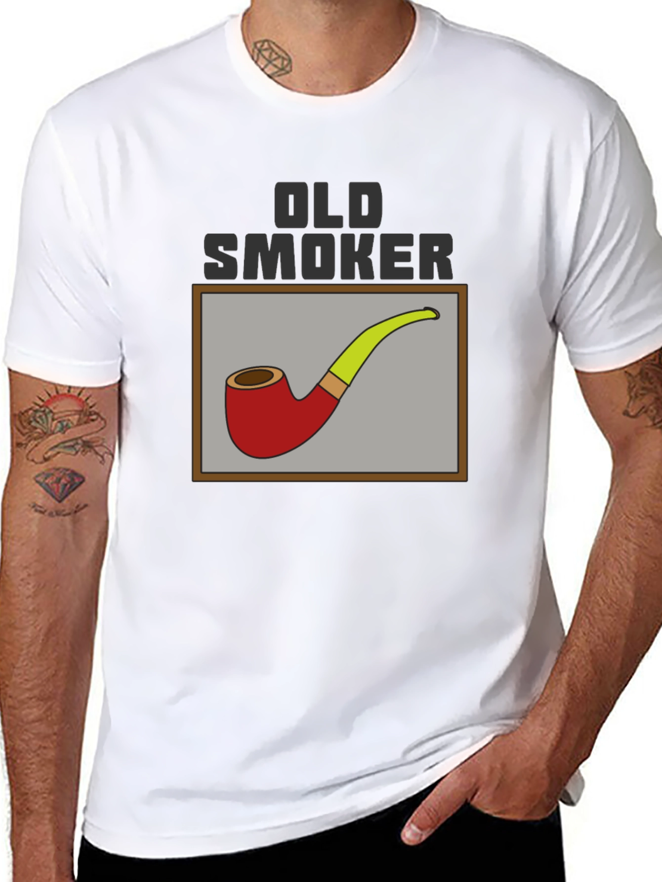 Old Smoker Pipe T-Shirt - Classic Design