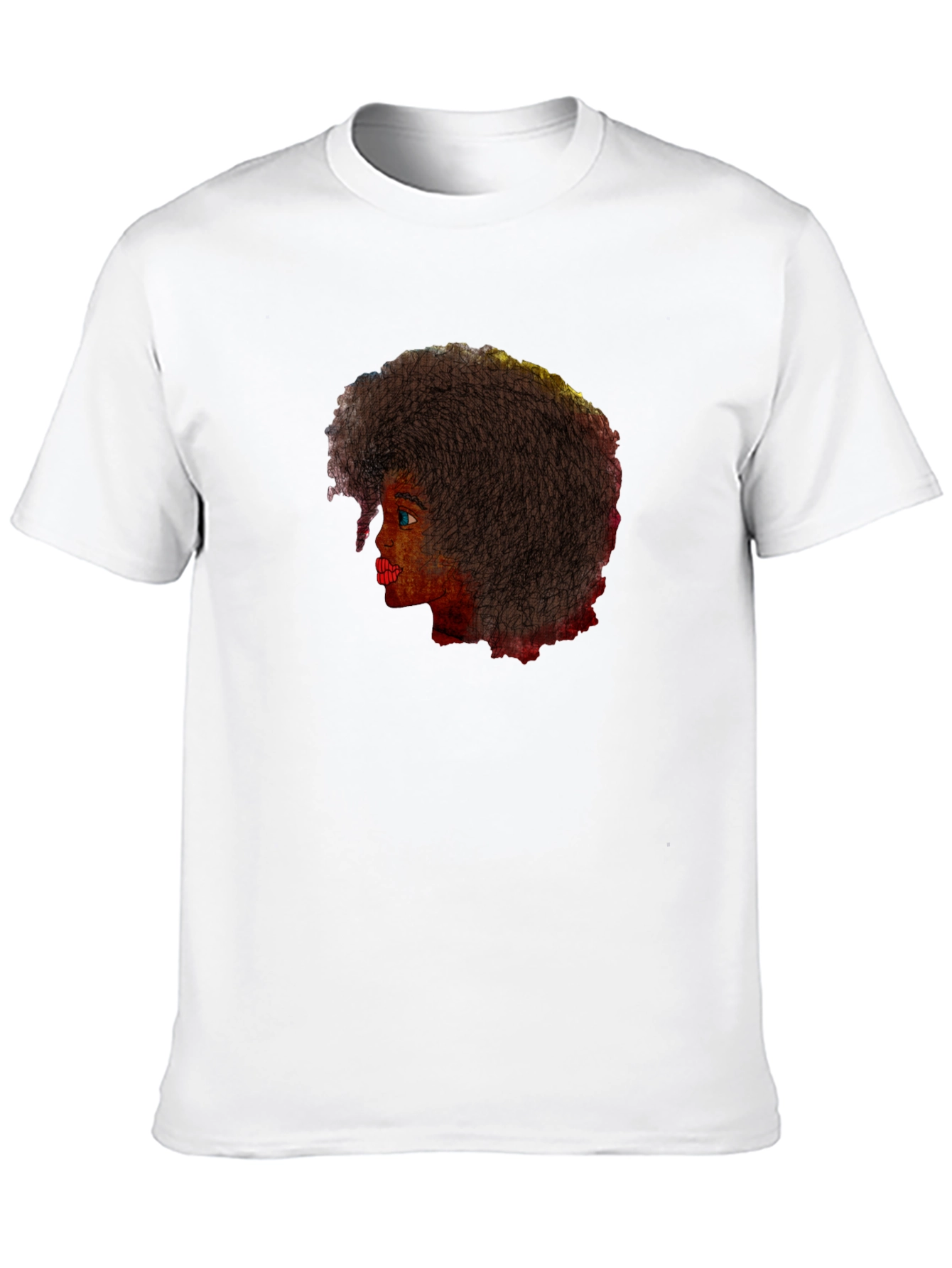 Afro Woman Graphic Tee - Stylish Black T-Shirt