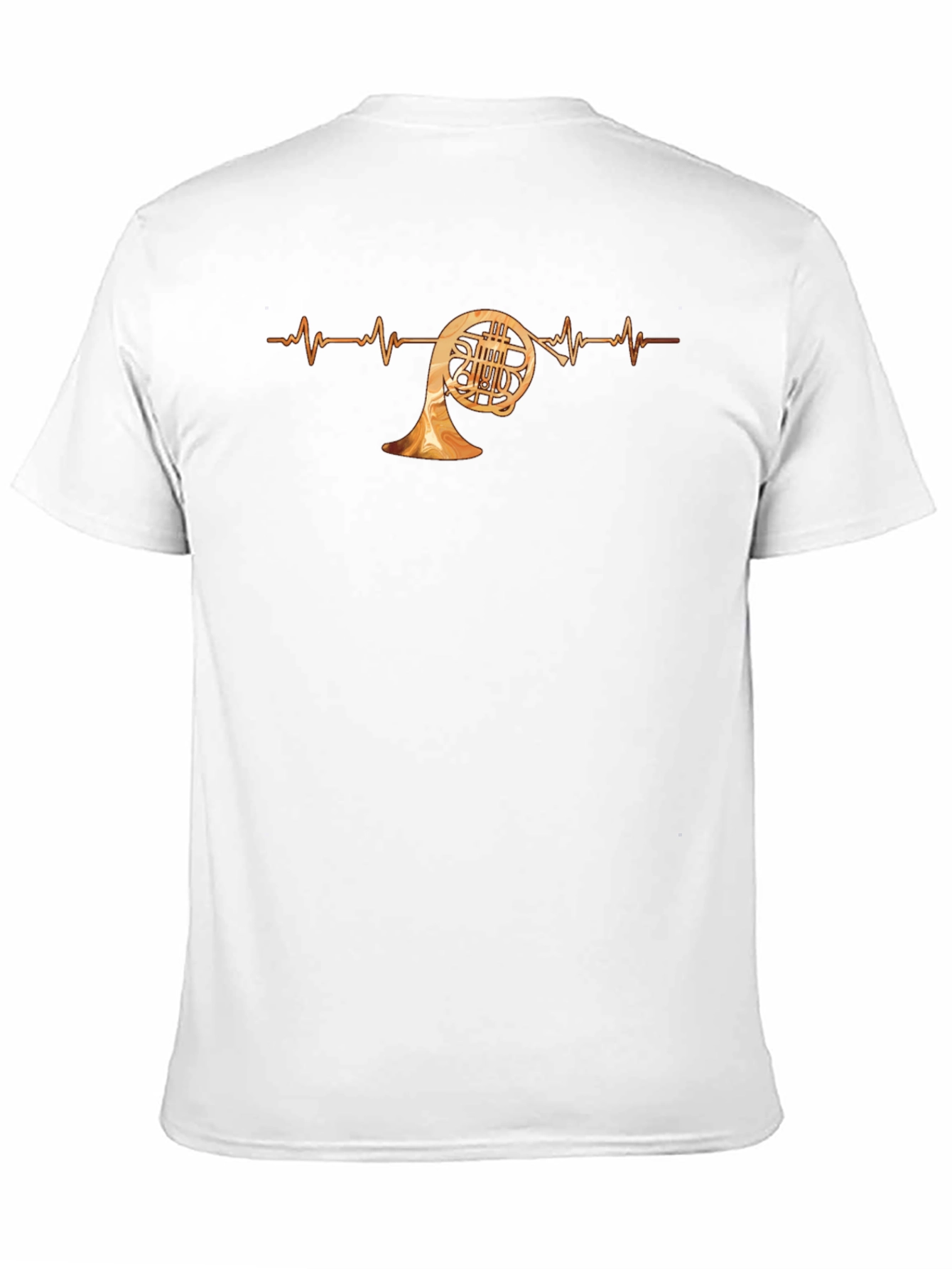 French Horn Heartbeat T-Shirt - Music Lover Tee