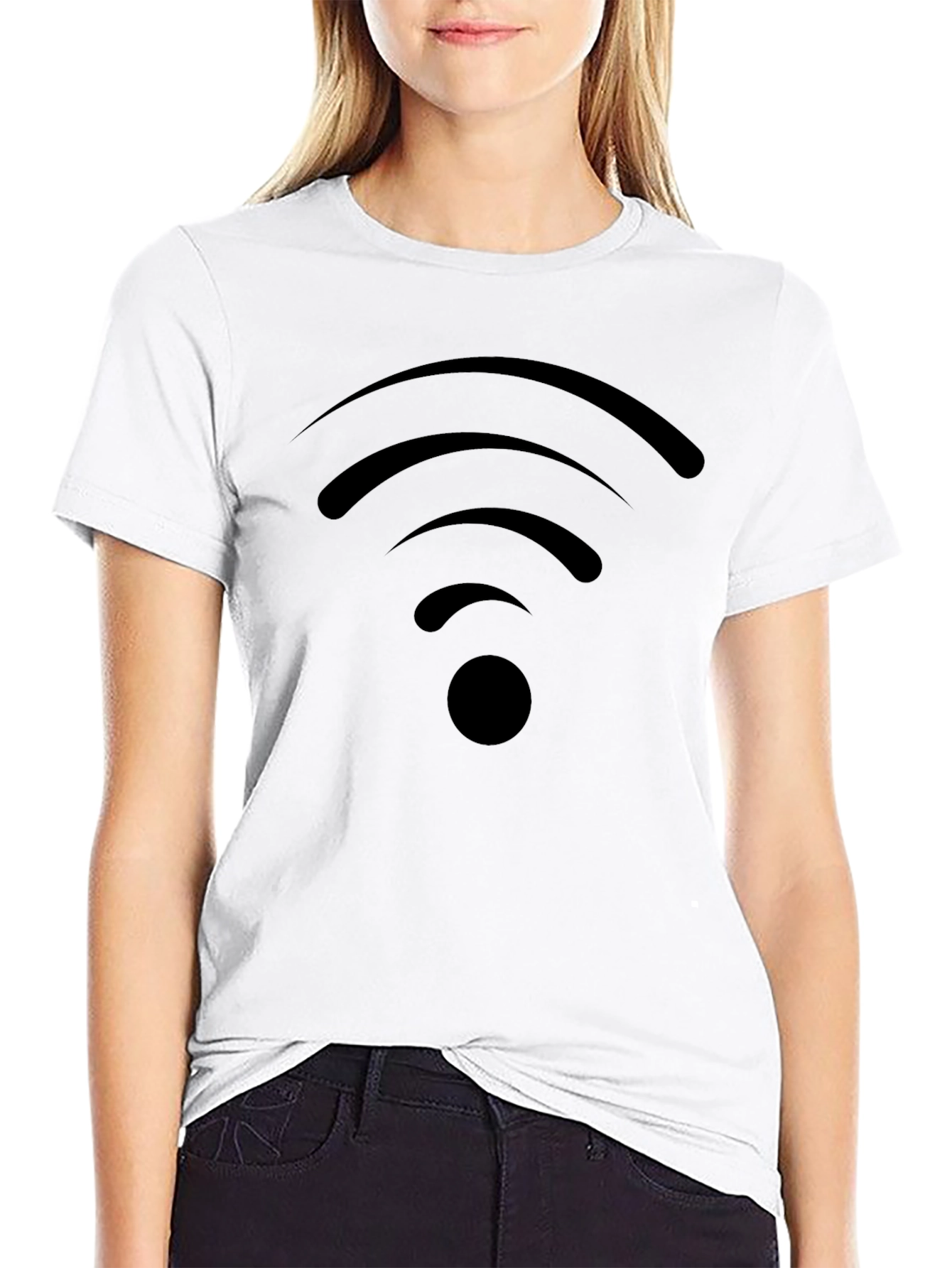 Wireless Icon Black T-Shirt - Stay Connected in Style
