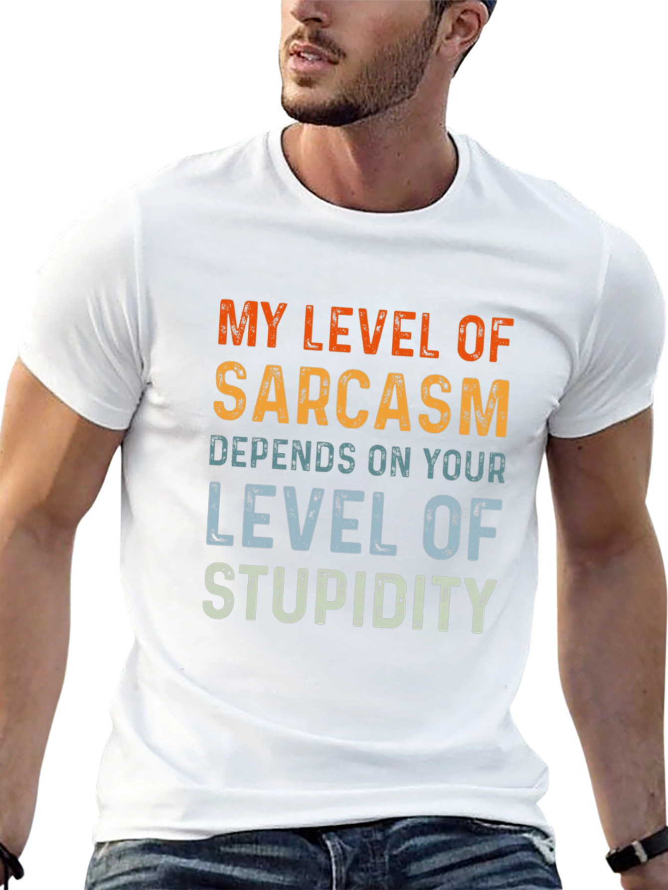 Sarcastic Humor T-Shirt - Level of Stupidity