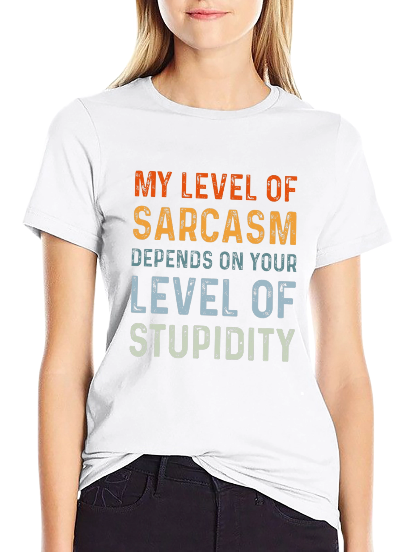 Sarcastic Humor T-Shirt - Level of Stupidity