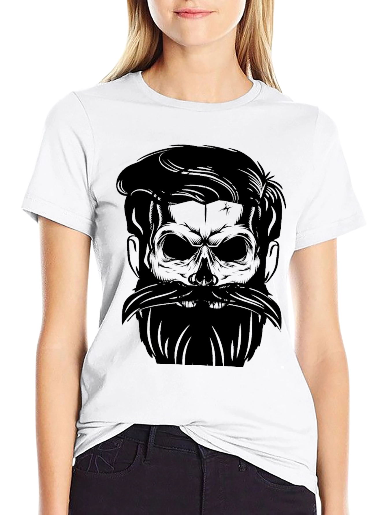 Skull Beard Graphic Tee - Mens Black T-Shirt