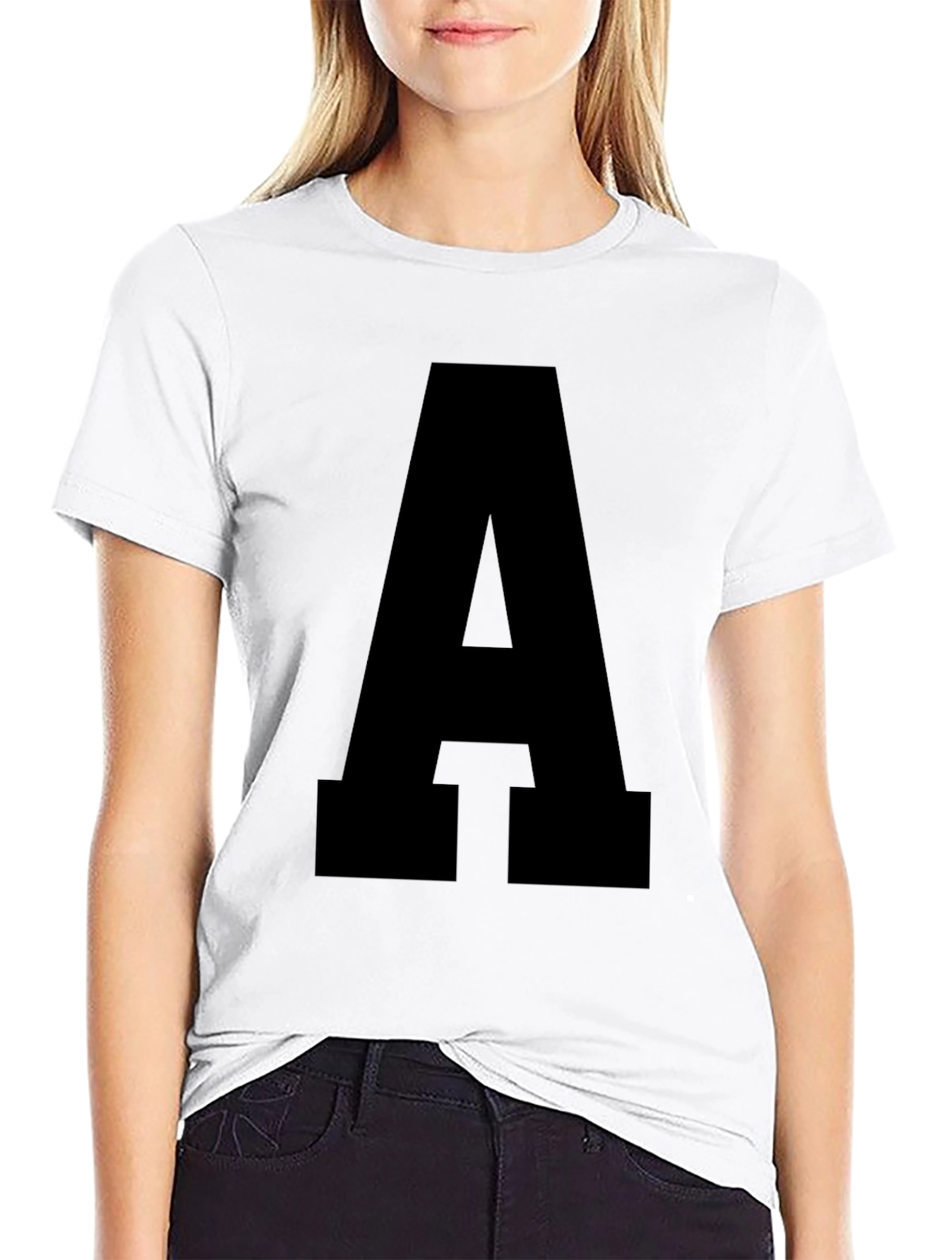 Bold Letter A Black T-Shirt - Statement Tee