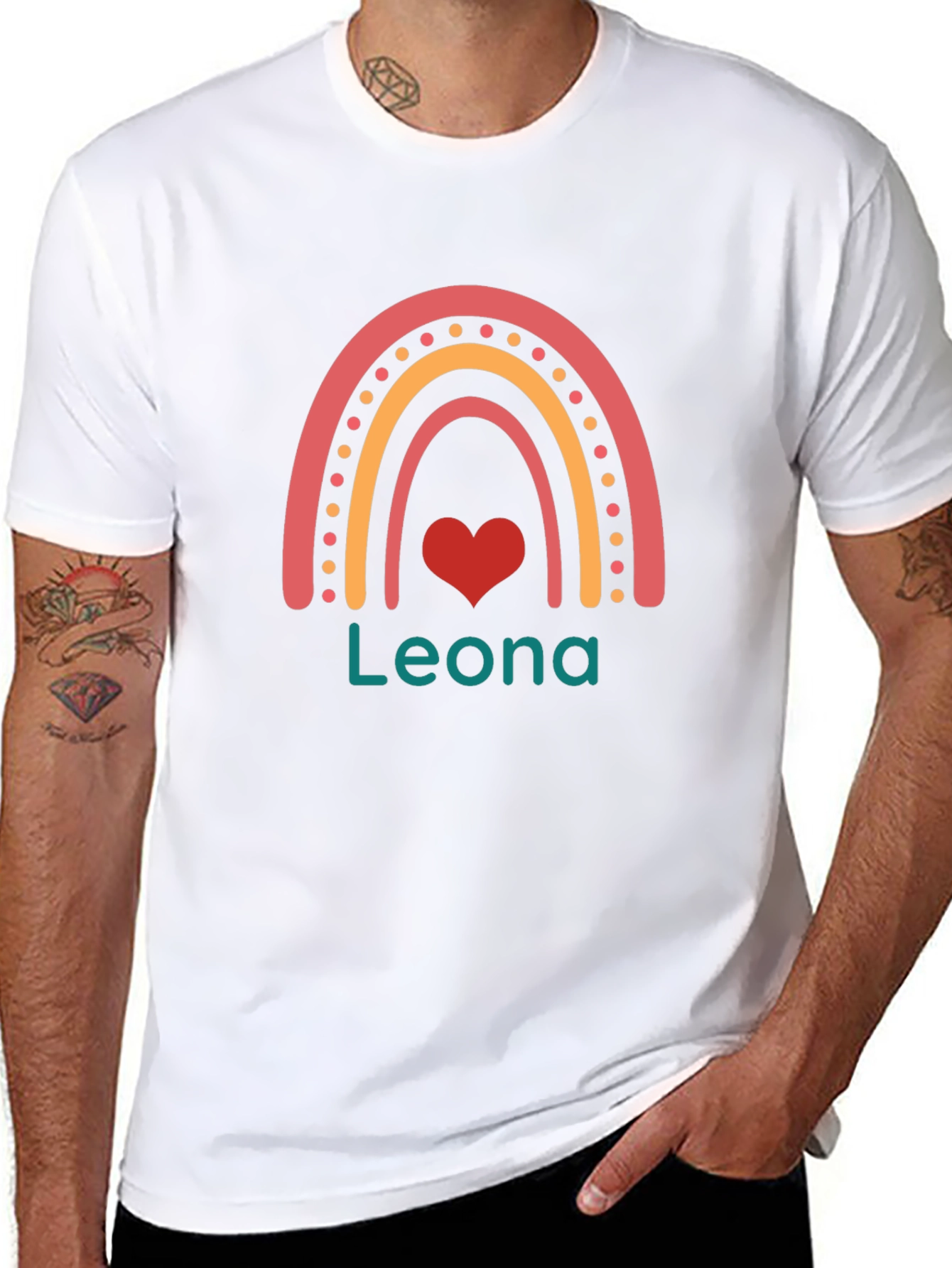 Leona Rainbow Heart Graphic Tee
