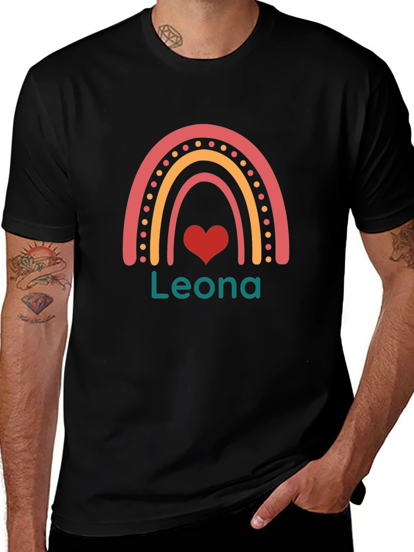 Leona Rainbow Heart Graphic Tee