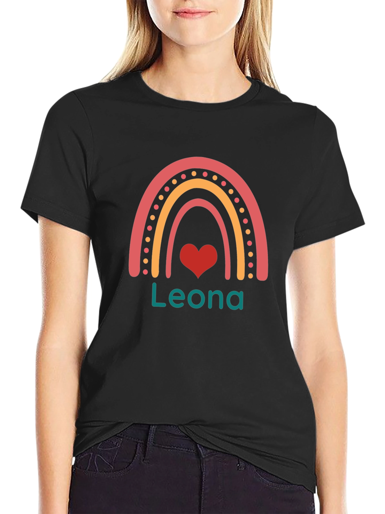 Leona Rainbow Heart Graphic Tee