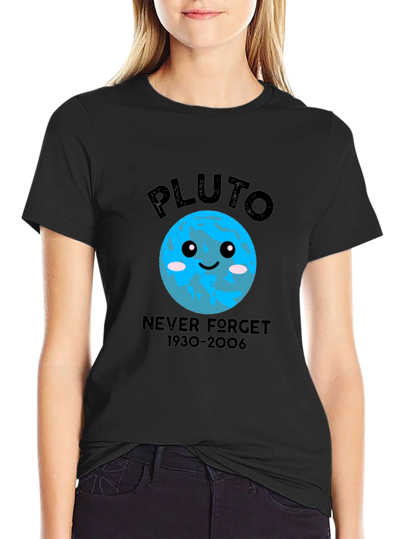 Pluto Never Forget Graphic T-Shirt - Black