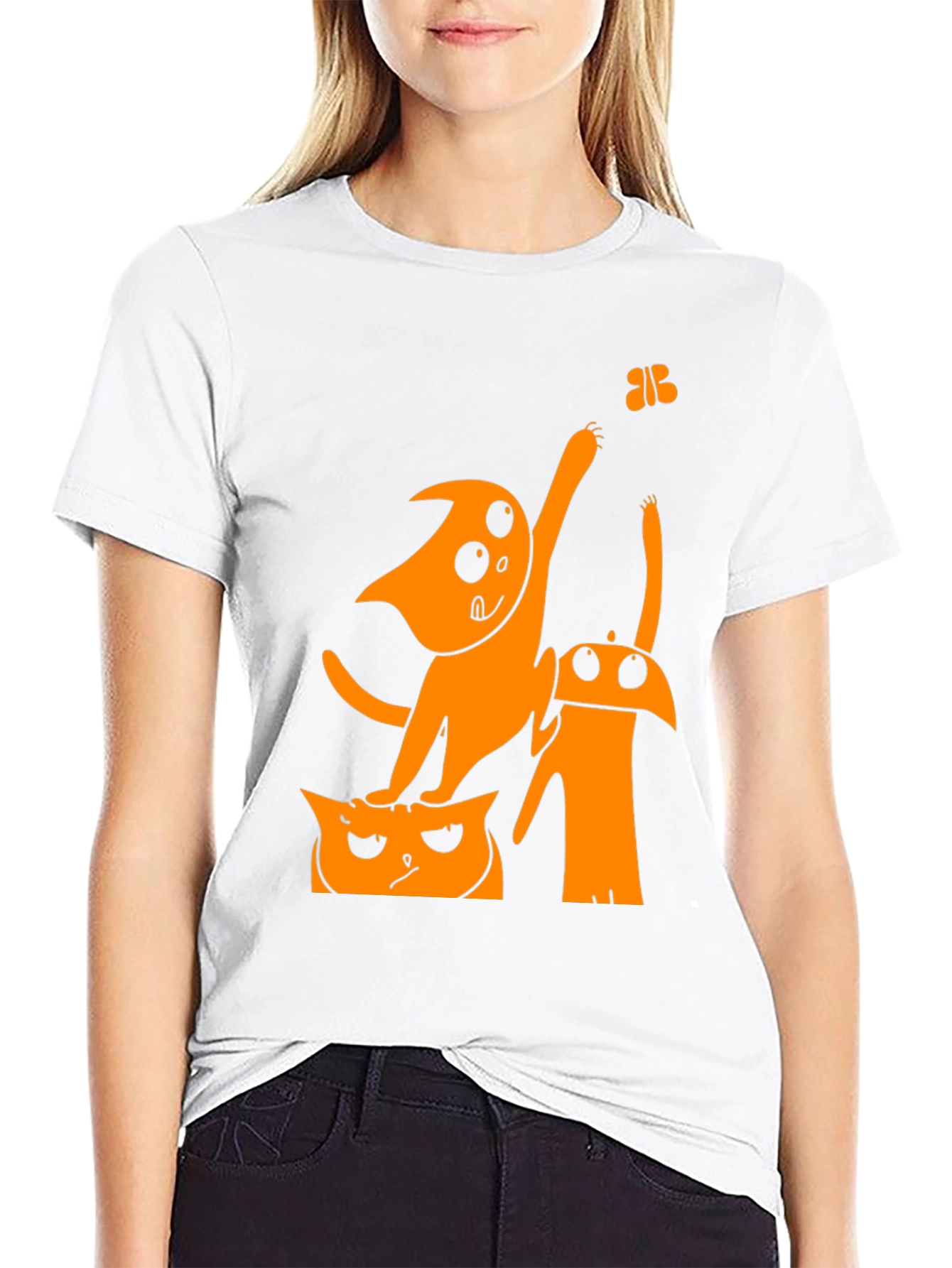 Funny Cartoon Cat Graphic T-Shirt