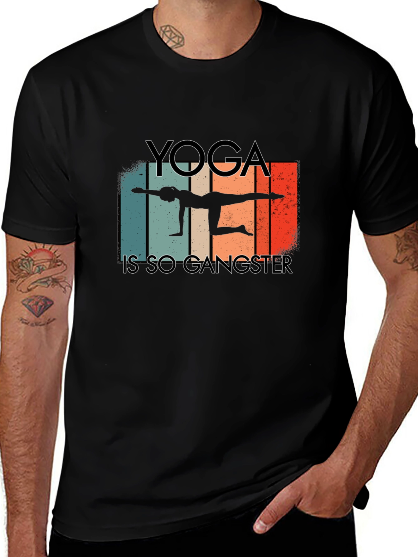 Yoga is so Gangster Black T-Shirt