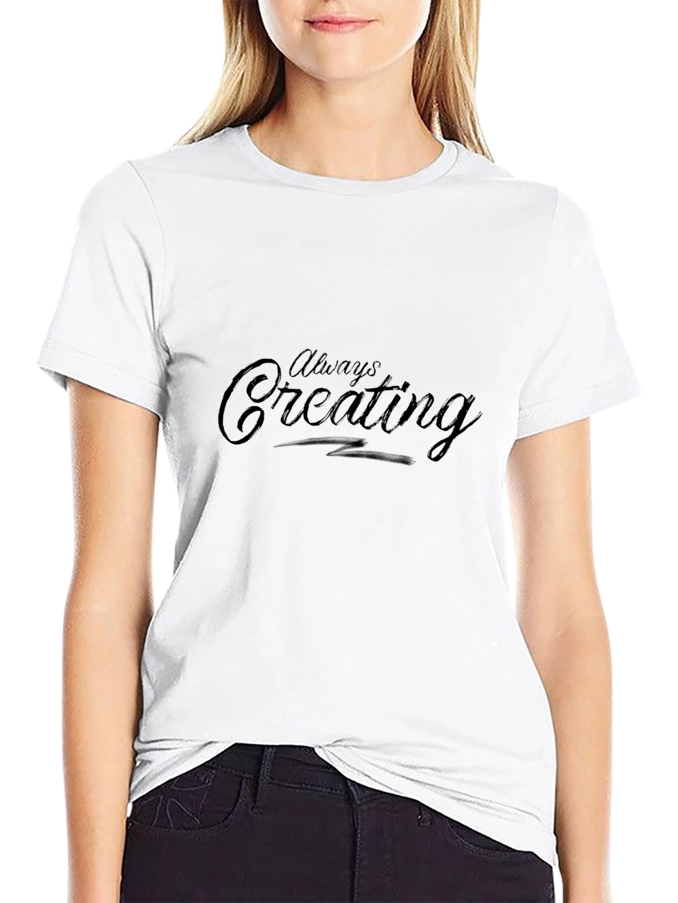 Always Creating Black Graphic Tee Shirt