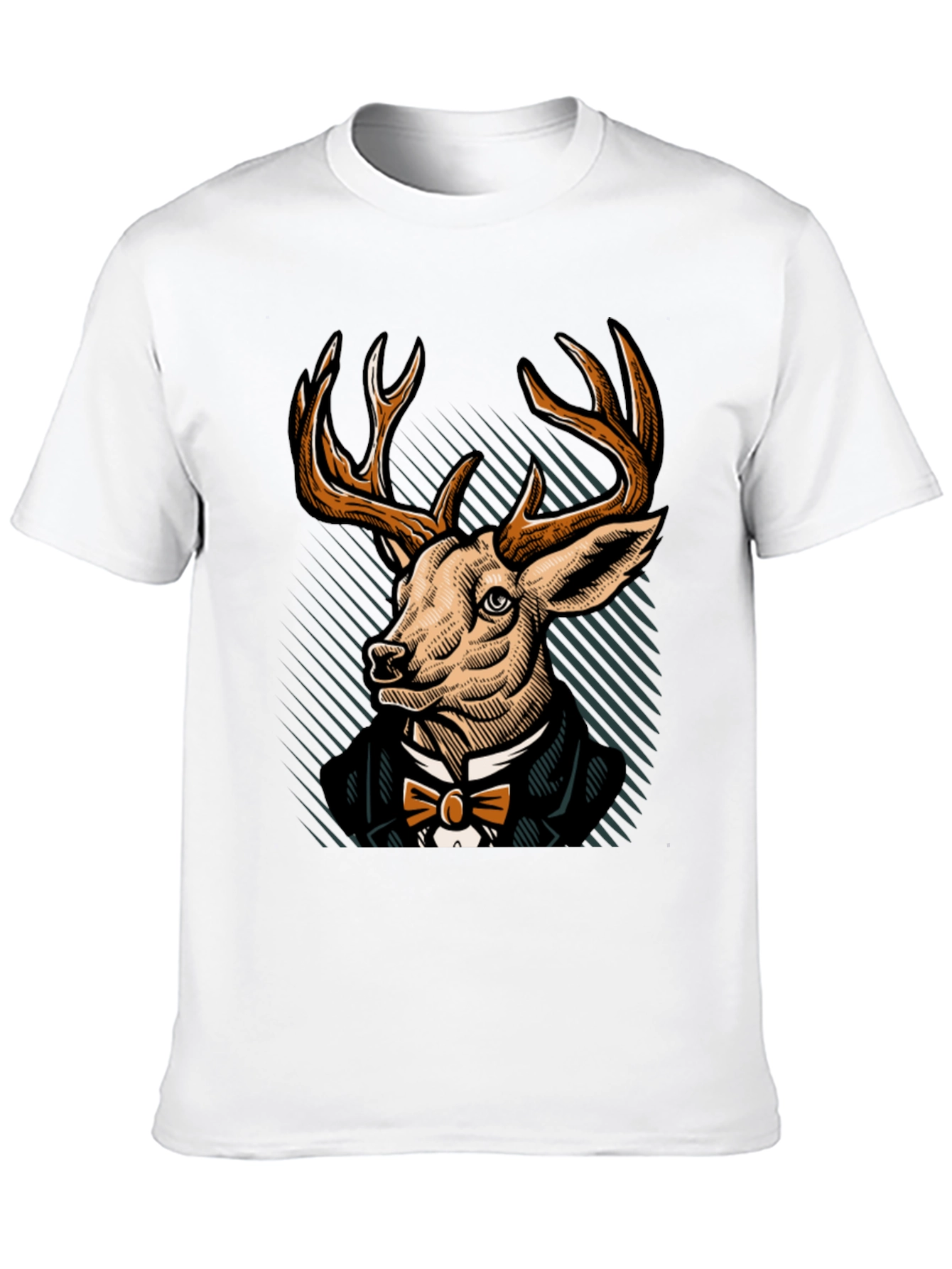 Dapper Deer T-Shirt - Elegant Animal Graphic Tee