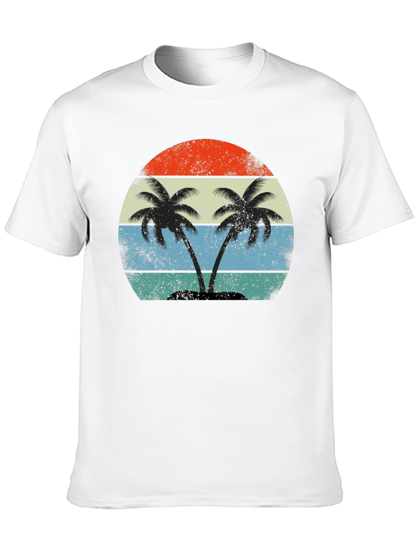 Retro Sunset Palm Tree Graphic T-Shirt